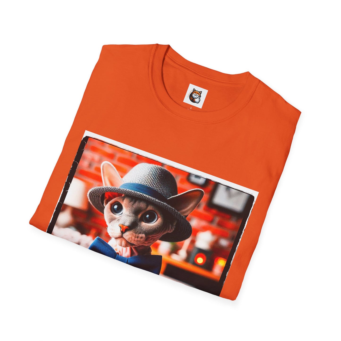 Devon Rex Cat hat and tie Softstyle T-Shirt