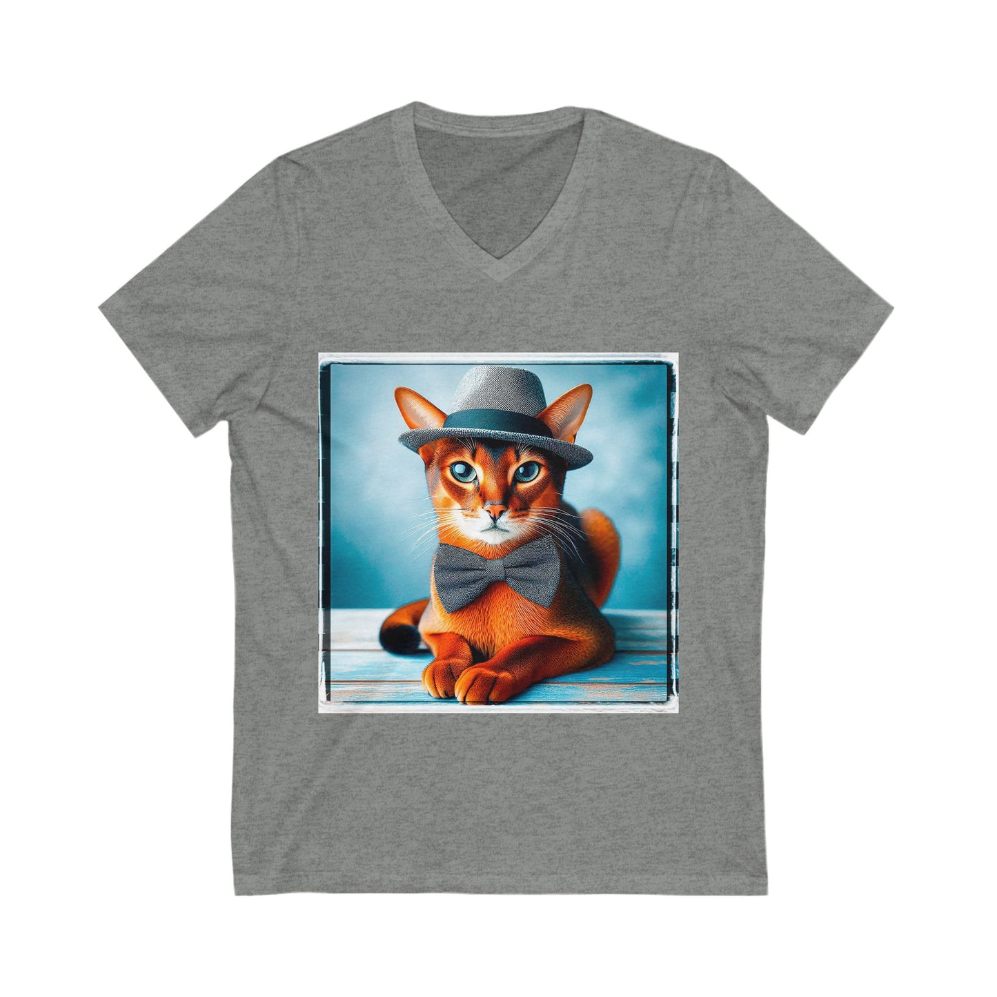 Abyssinian bow tie cutie Jersey Short Sleeve V-Neck Tee