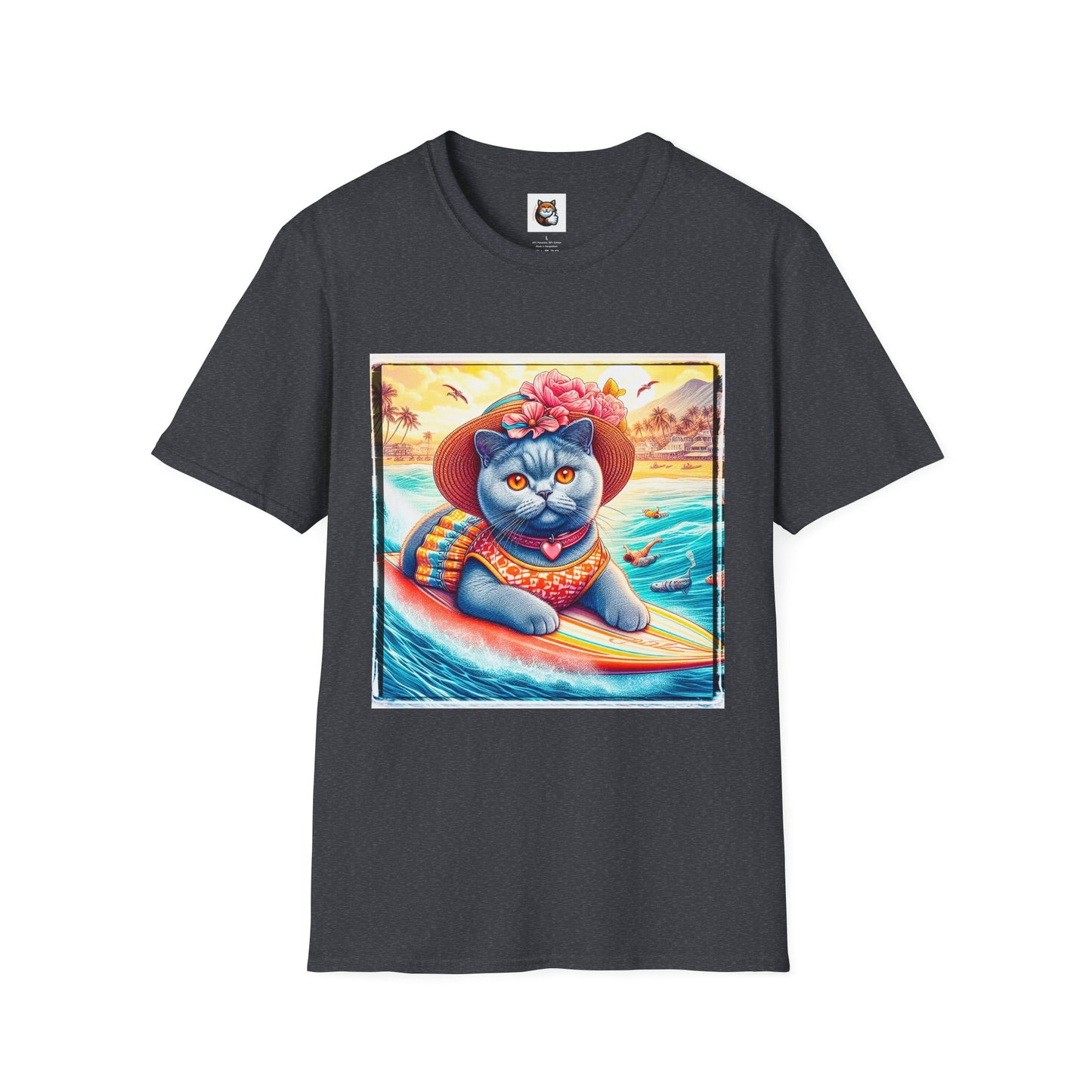 British Shorthair pretty surfer girl Softstyle T-Shirt