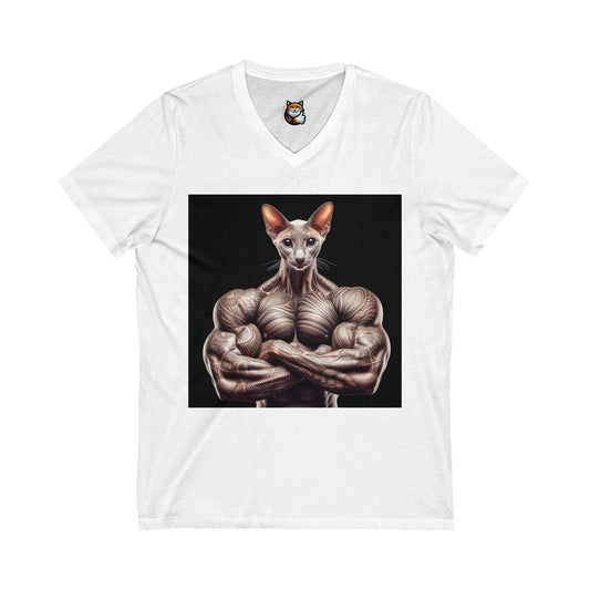 Oriental Shorthair Unisex Jersey Short Sleeve V-Neck Tee