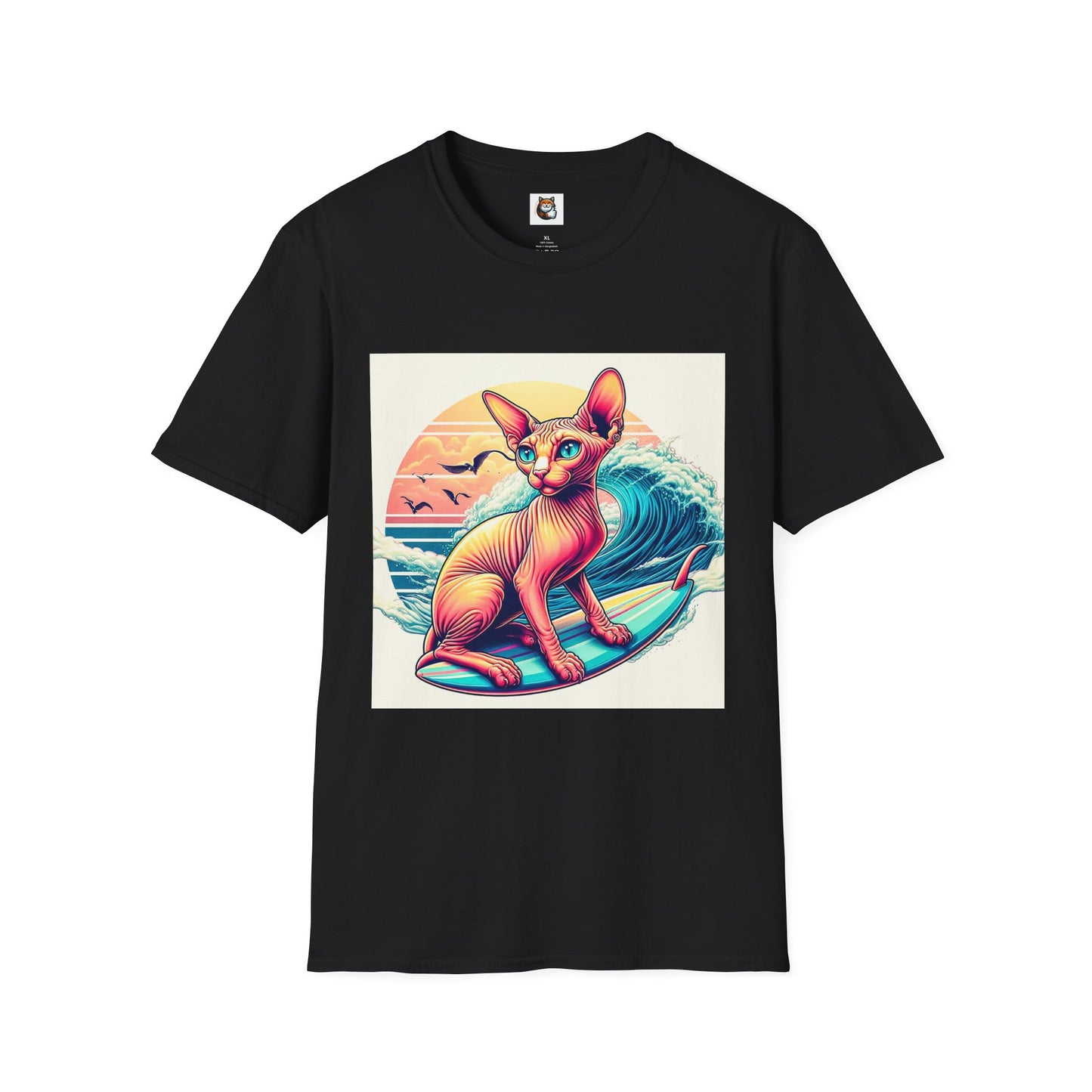 Sphynx Cat surfing