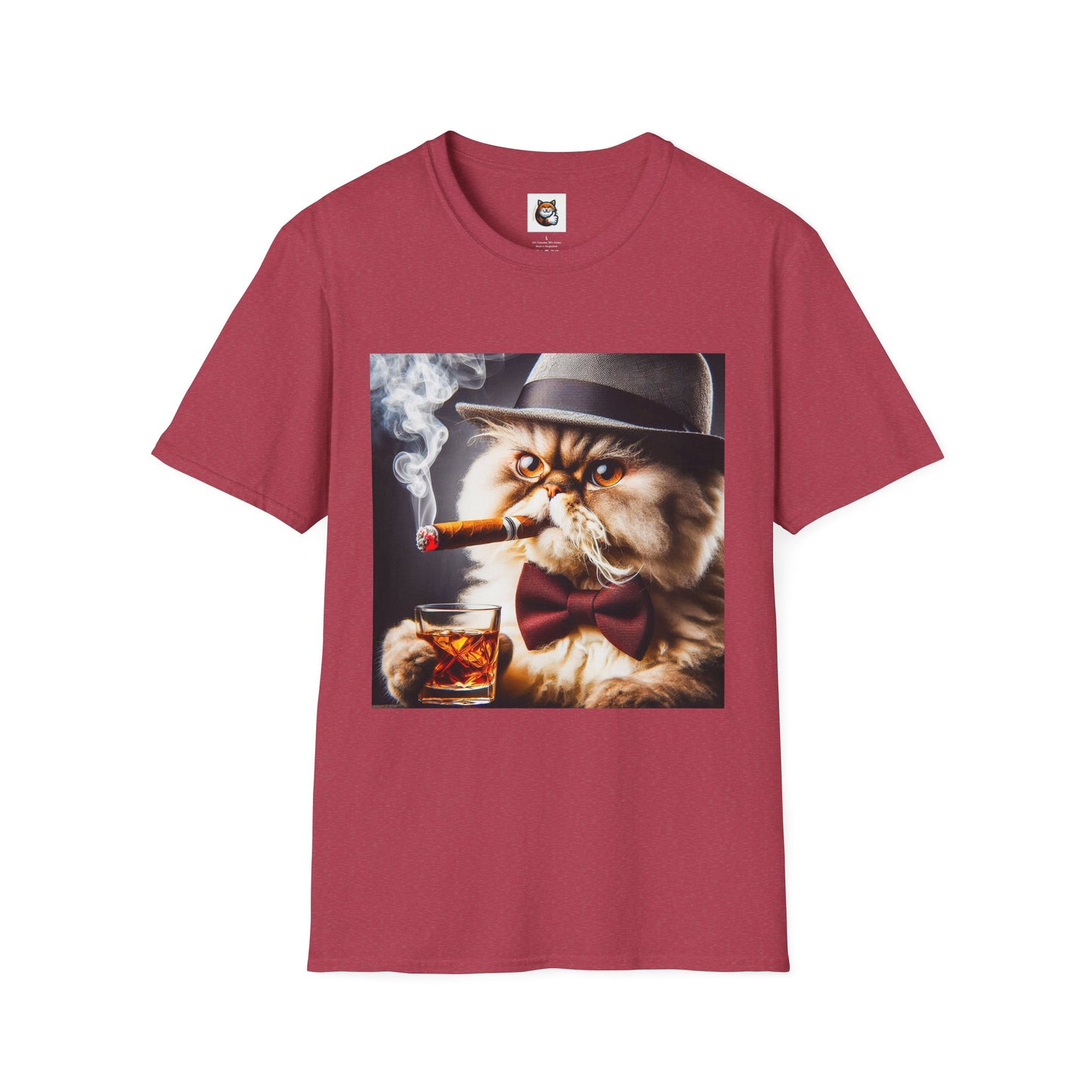 Selkirk Rex Cat T-Shirt cigar smoking