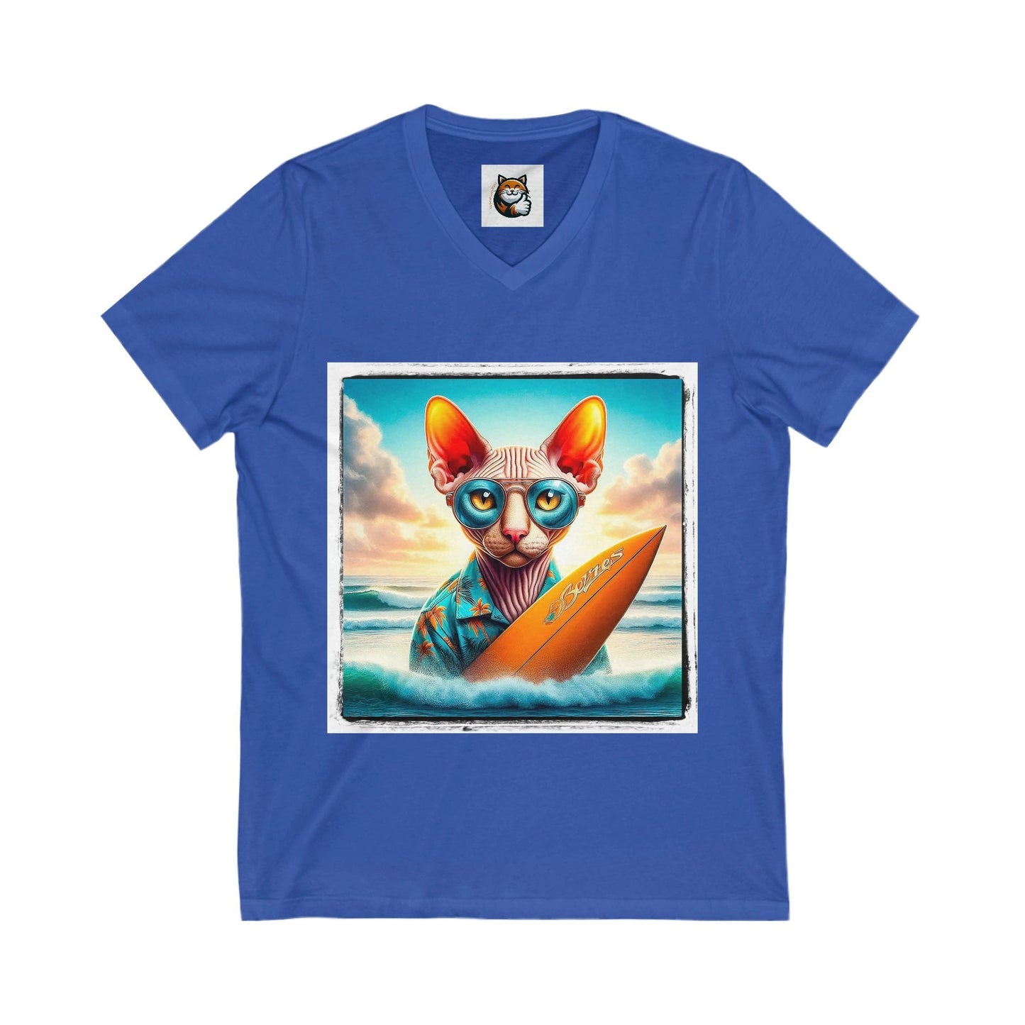 Cornish Rex Cat surfer Tee by Printify