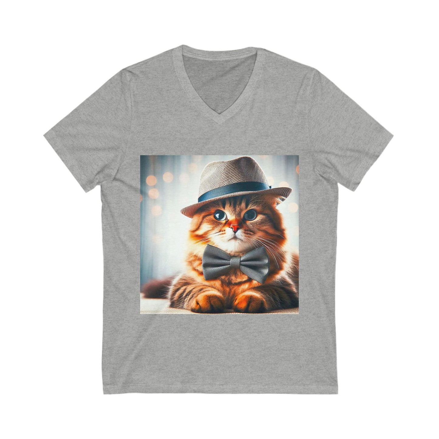 Domestic Cat Unisex Jersey Short Sleeve V-Neck Tee