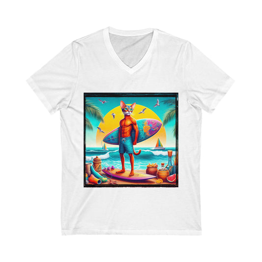 Abyssinian surfing Jersey Short Sleeve V-Neck Tee