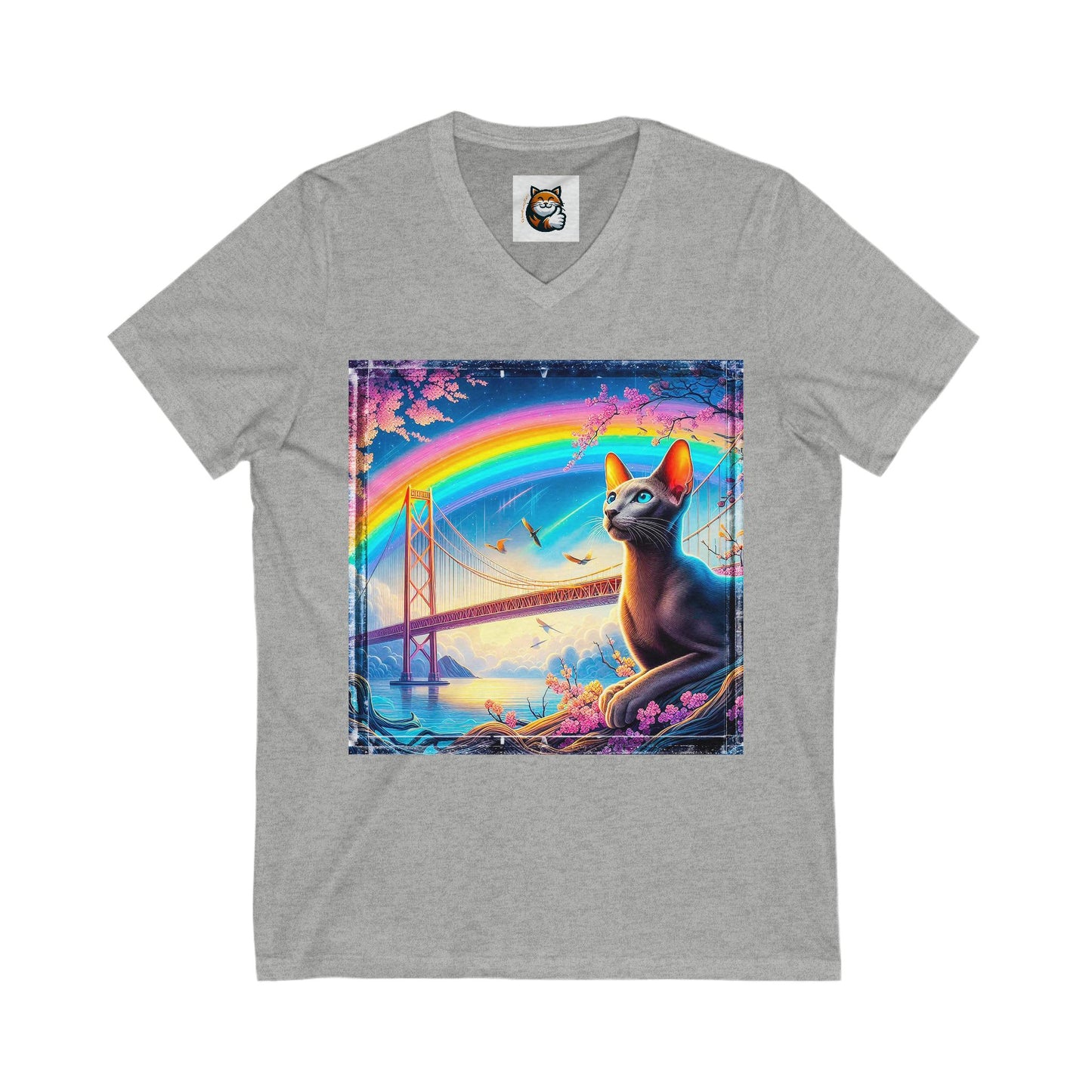 Oriental Shorthair Unisex Jersey Short Sleeve V-Neck Tee