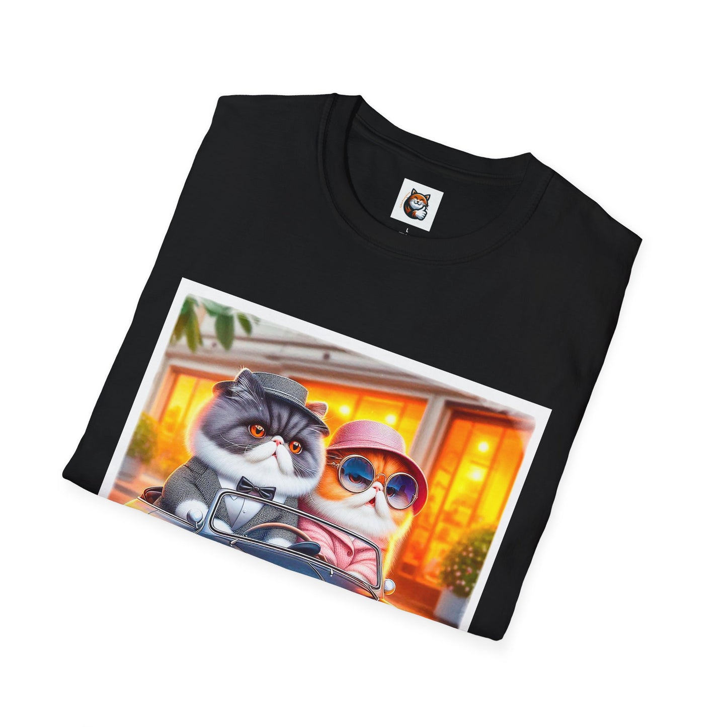 Wacky Exotic Shorthair Cat Unisex Softstyle T-Shirt