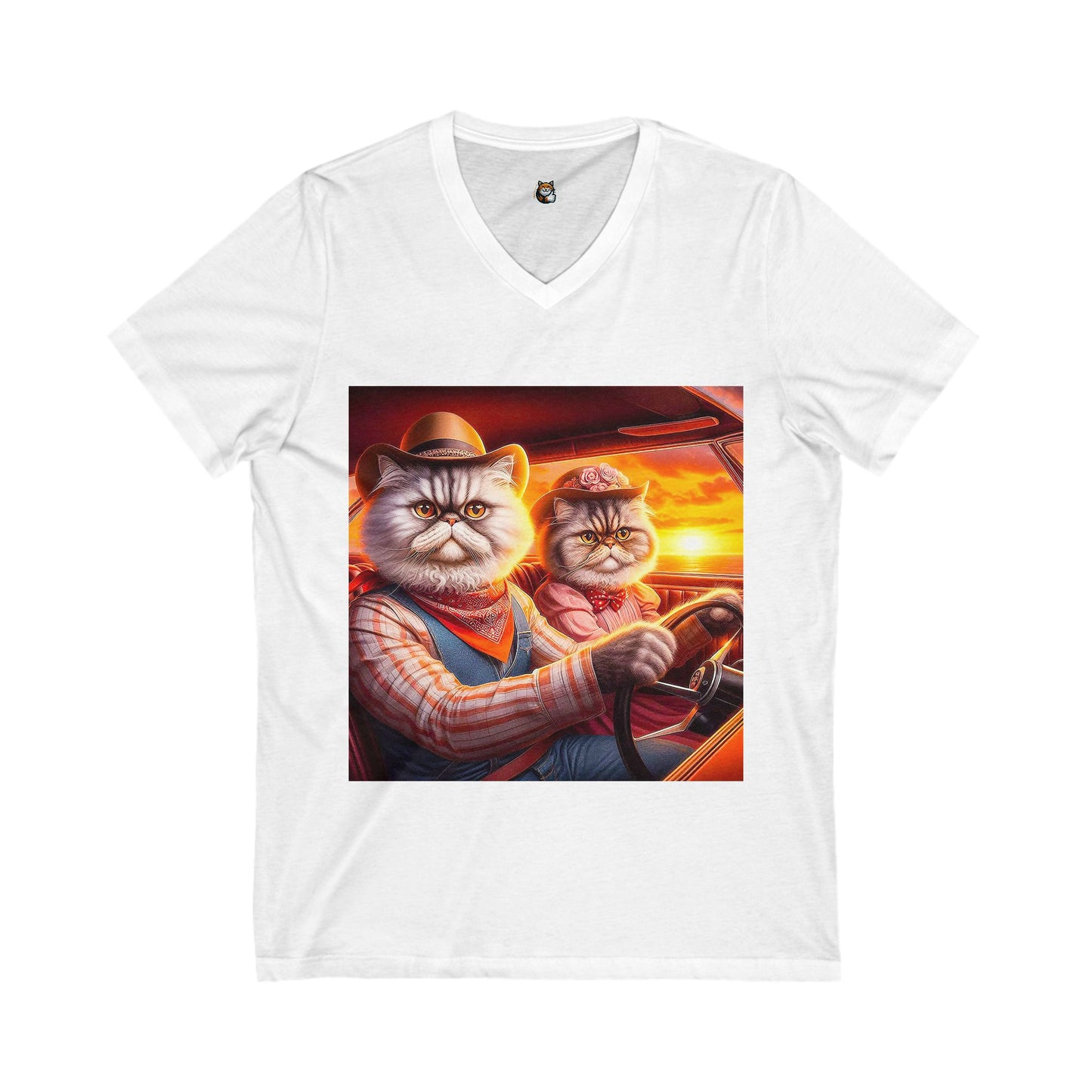 Selkirk Rex V-Neck western couple