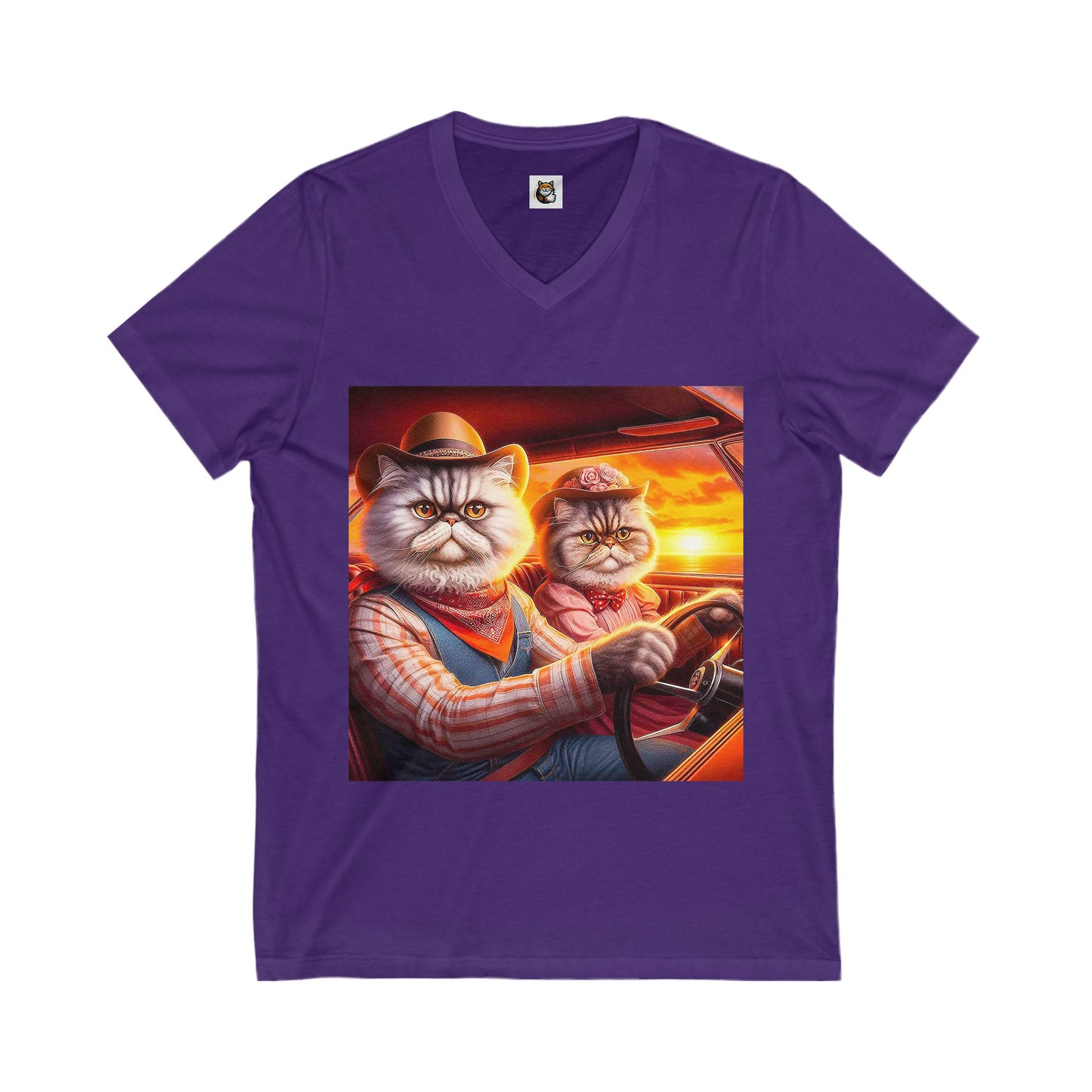 Selkirk Rex V-Neck western couple