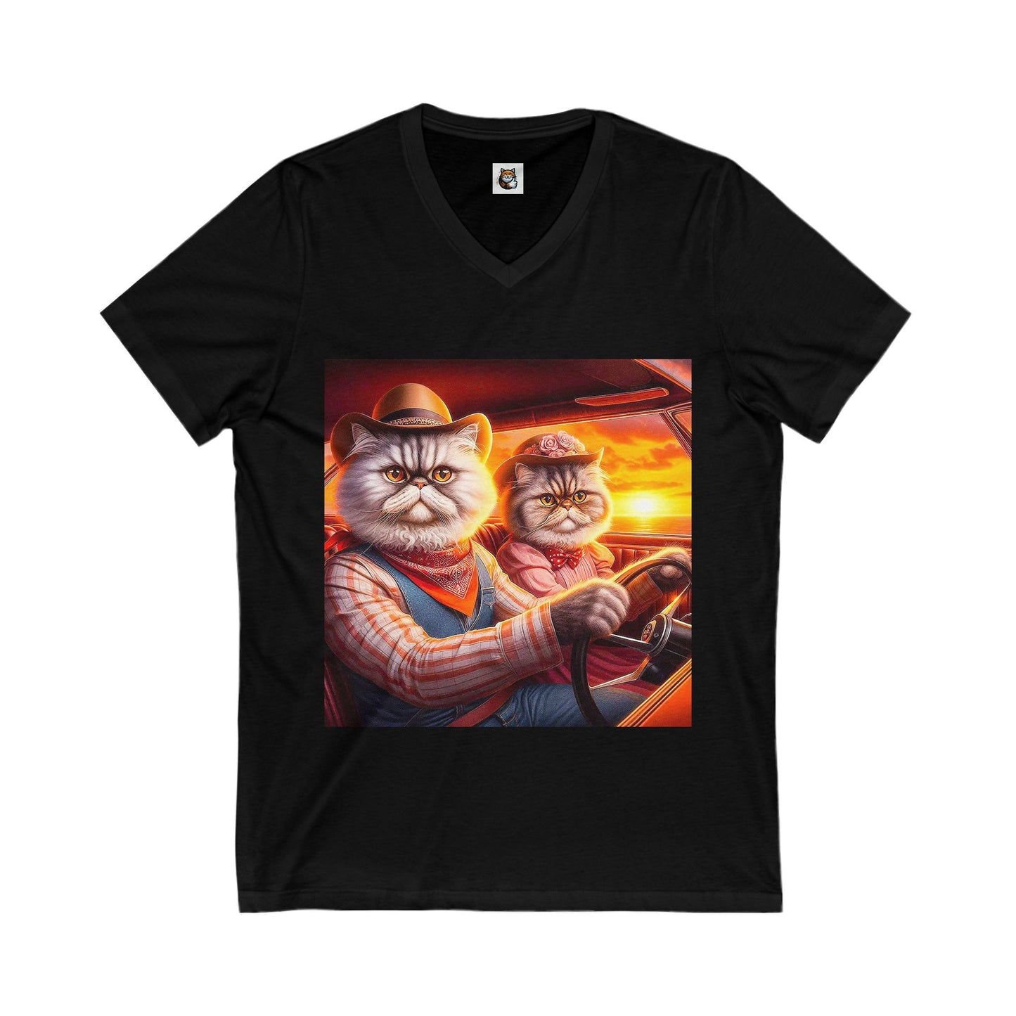 Selkirk Rex V-Neck western couple