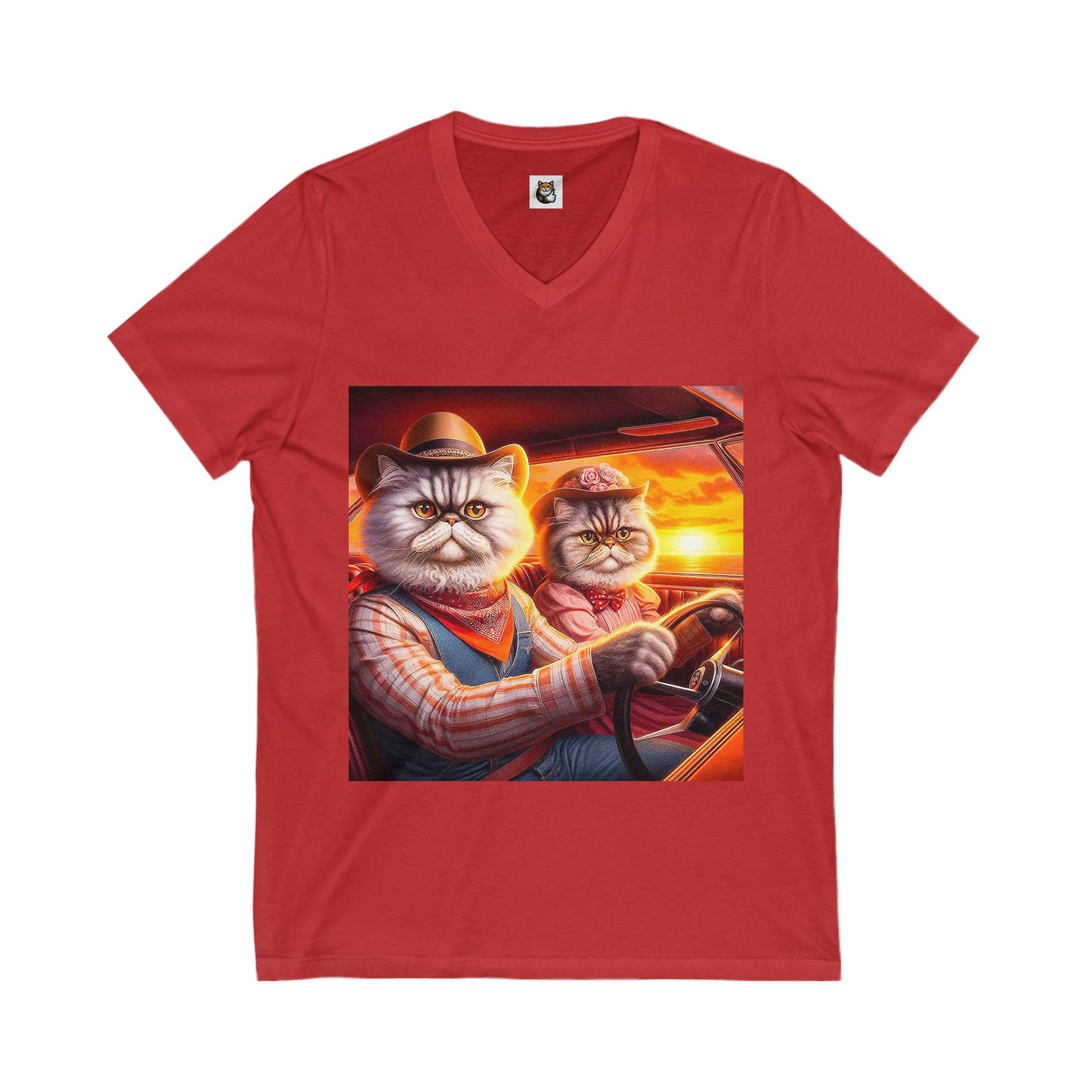 Selkirk Rex V-Neck western couple