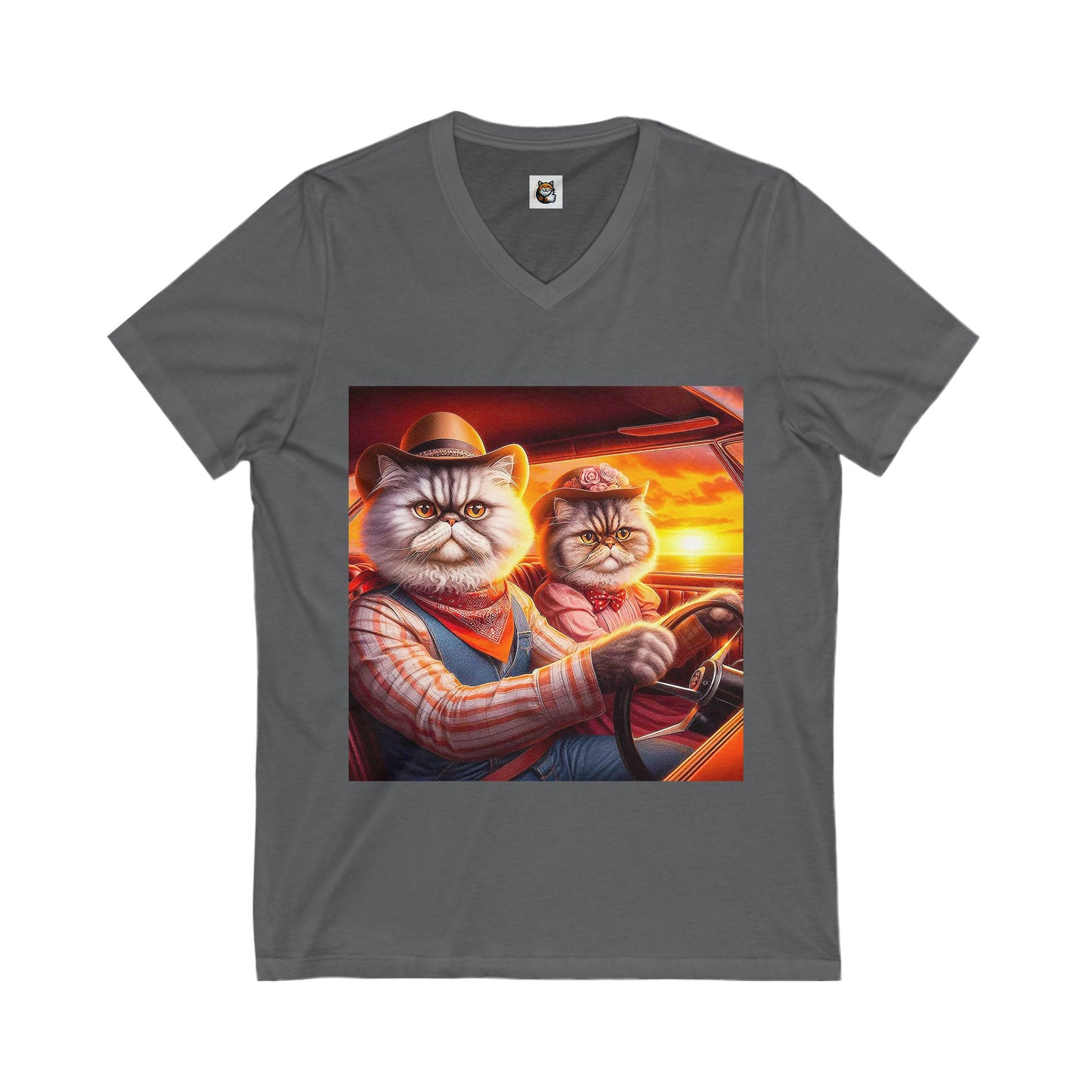 Selkirk Rex V-Neck western couple