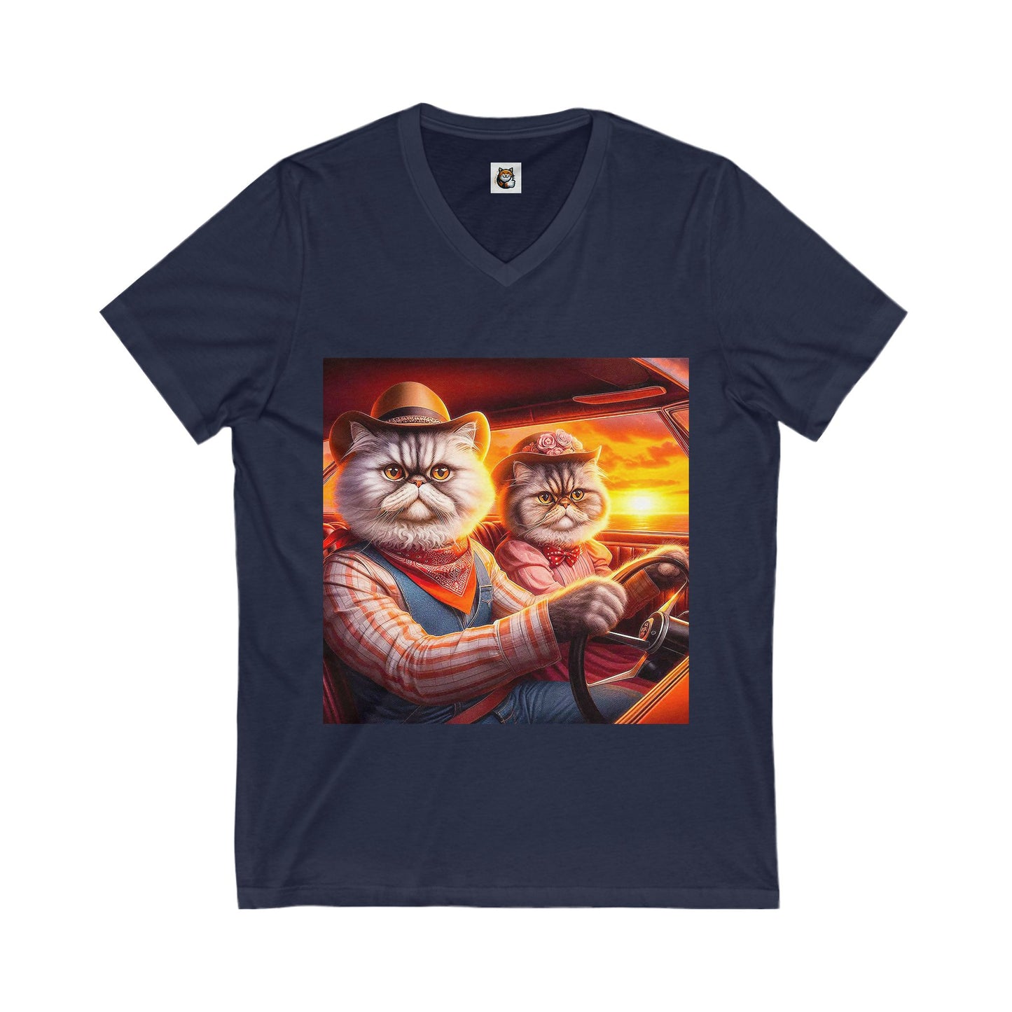 Selkirk Rex V-Neck western couple