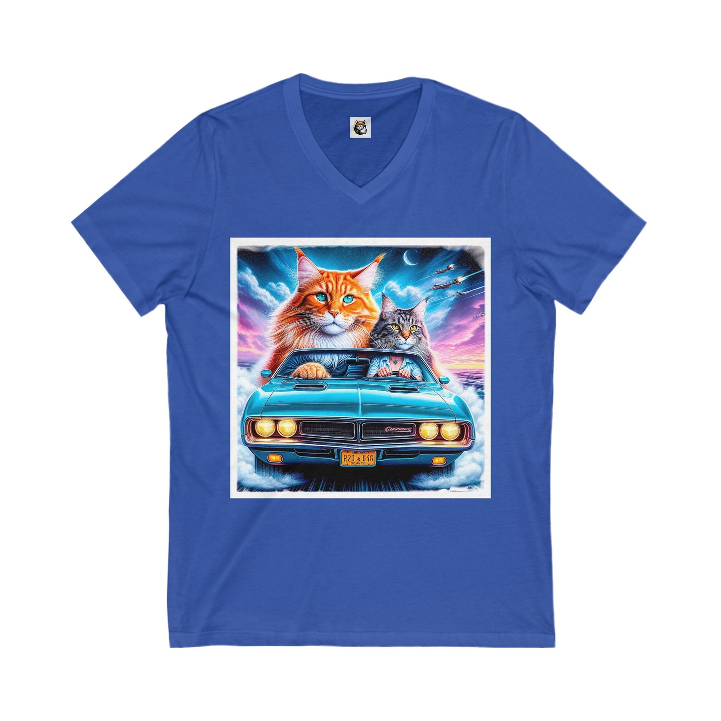 Wacky Maine Coon Unisex Jersey Short Sleeve V-Neck Tee