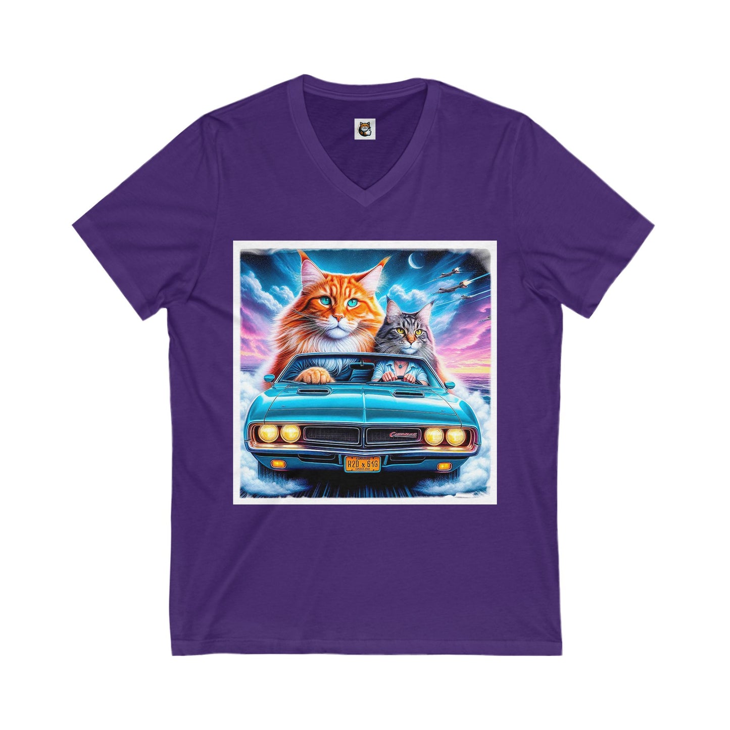 Wacky Maine Coon Unisex Jersey Short Sleeve V-Neck Tee