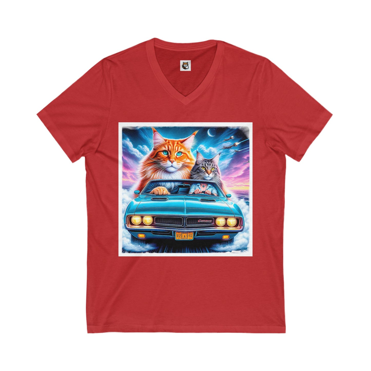 Wacky Maine Coon Unisex Jersey Short Sleeve V-Neck Tee