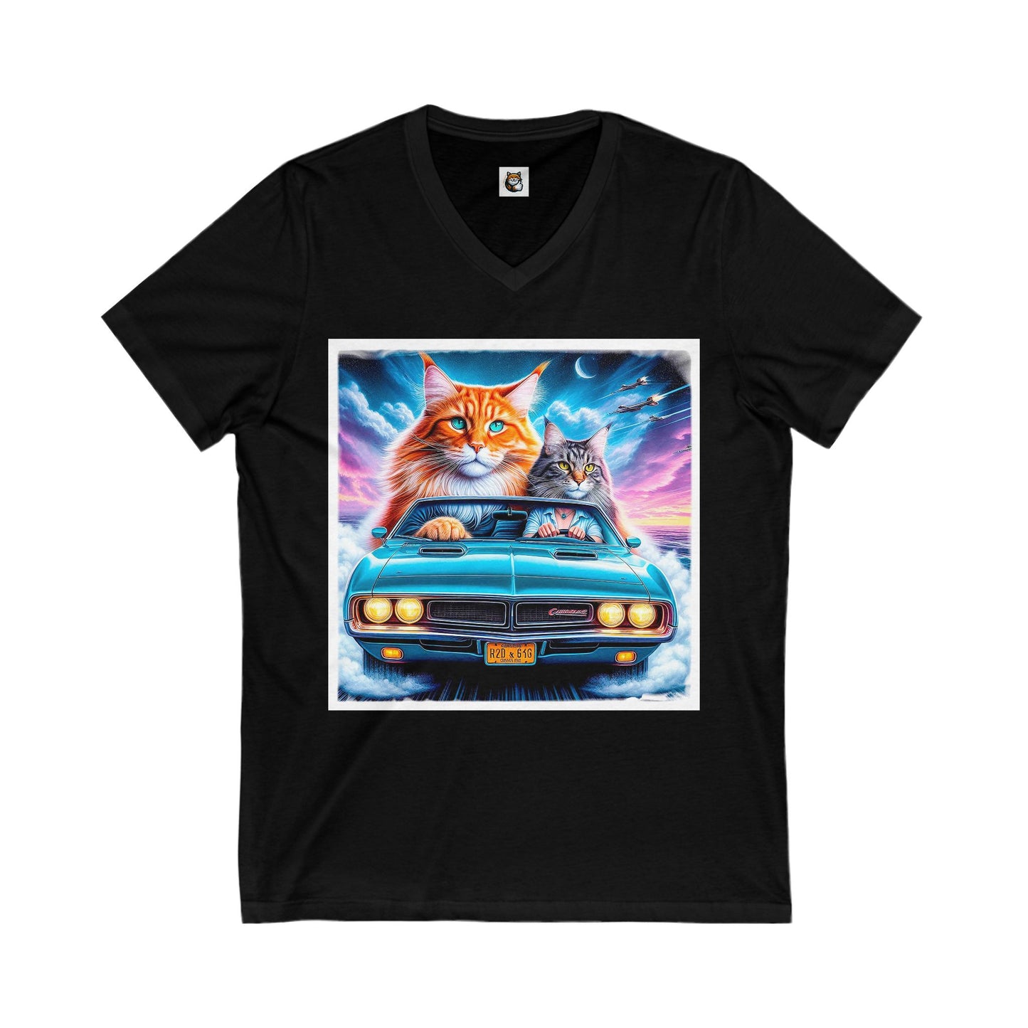 Wacky Maine Coon Unisex Jersey Short Sleeve V-Neck Tee