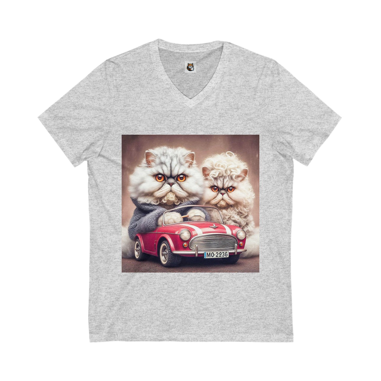 Selkirk Rex V-Neck angry couple