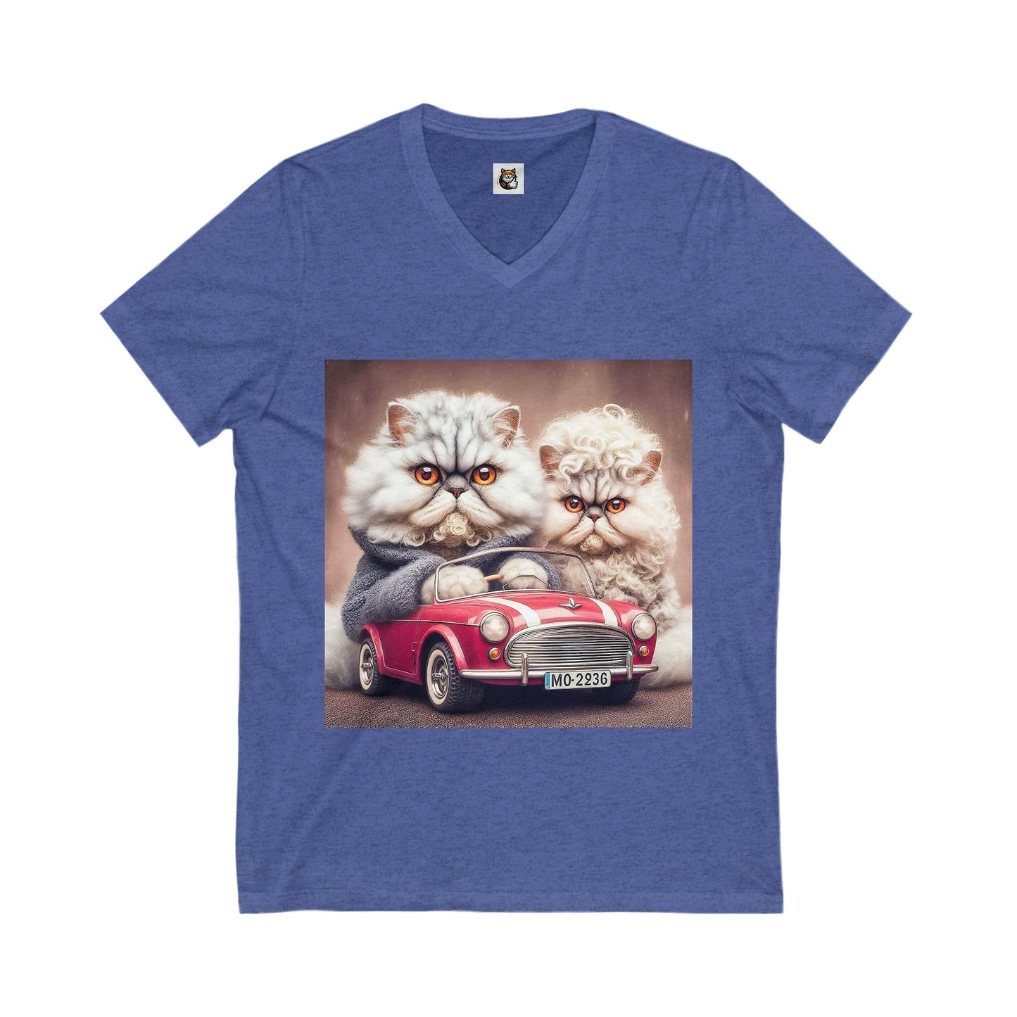 Selkirk Rex V-Neck angry couple