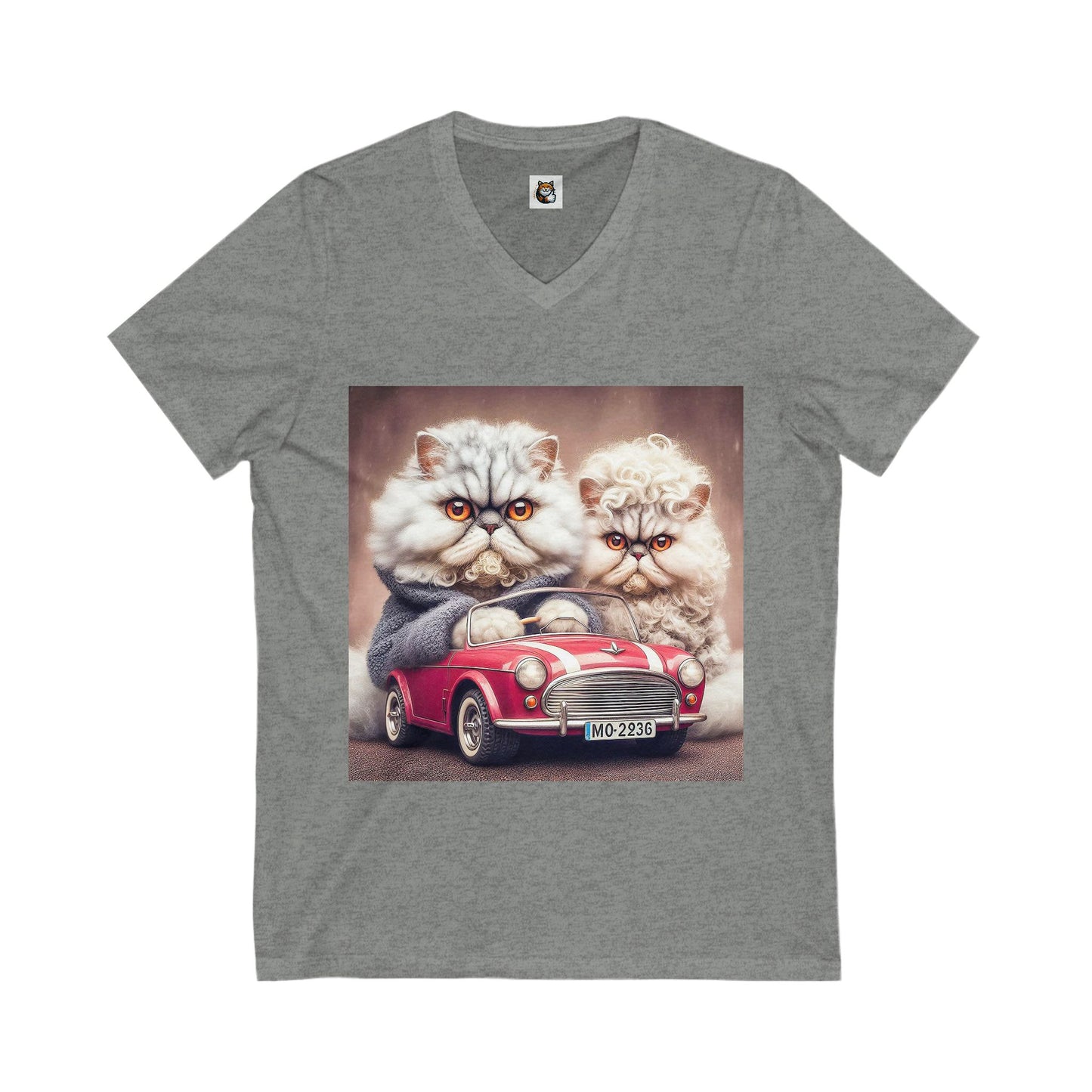 Selkirk Rex V-Neck angry couple