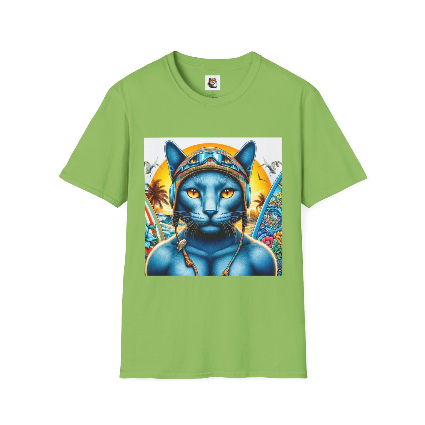 Russian Blue Cat Unisex Softstyle T-Shirt