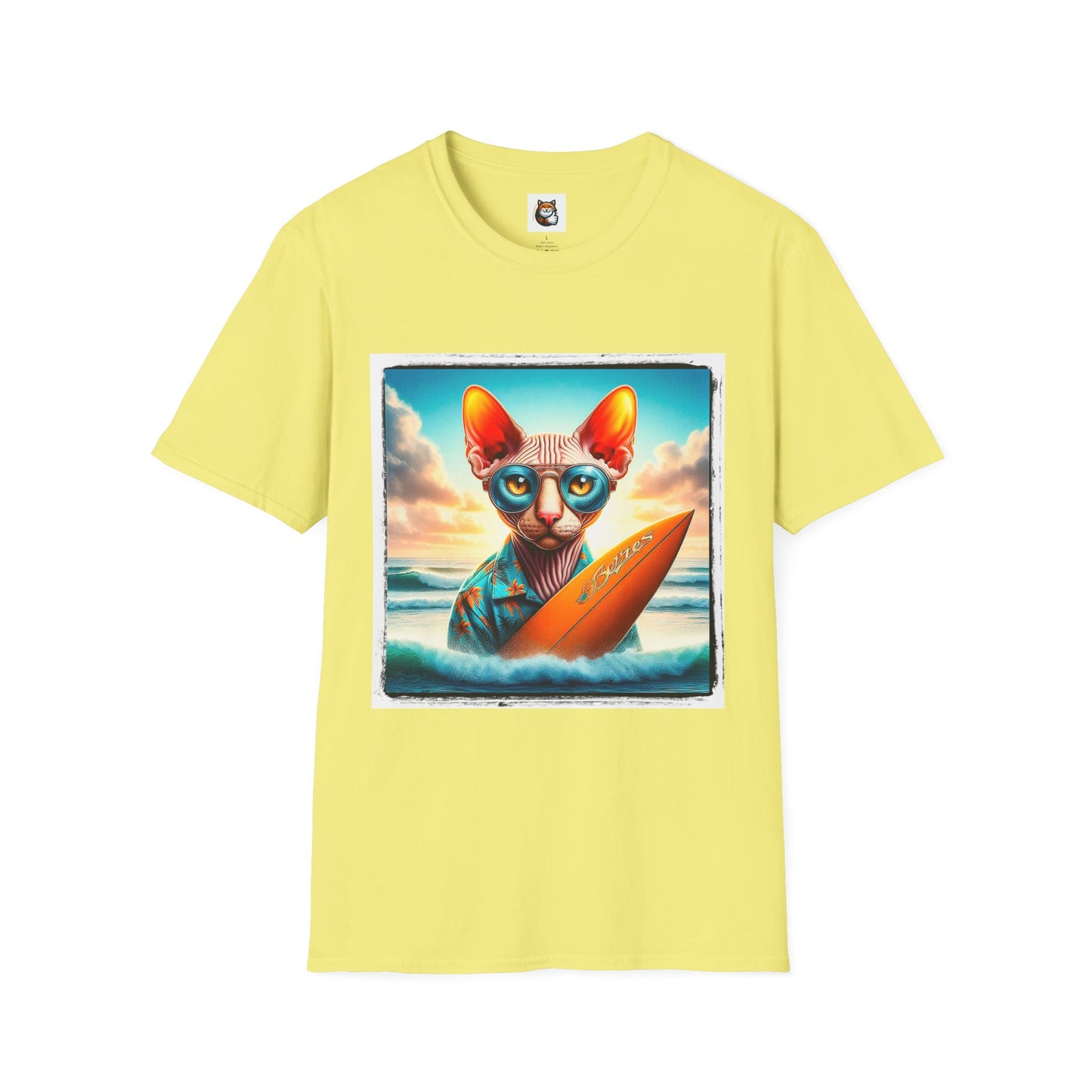 Cornish Rex Cat beach surfer  T-Shirt