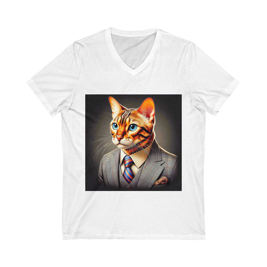 Bengal  suit and tie Jersey Short Sleeve V-Neck Tee