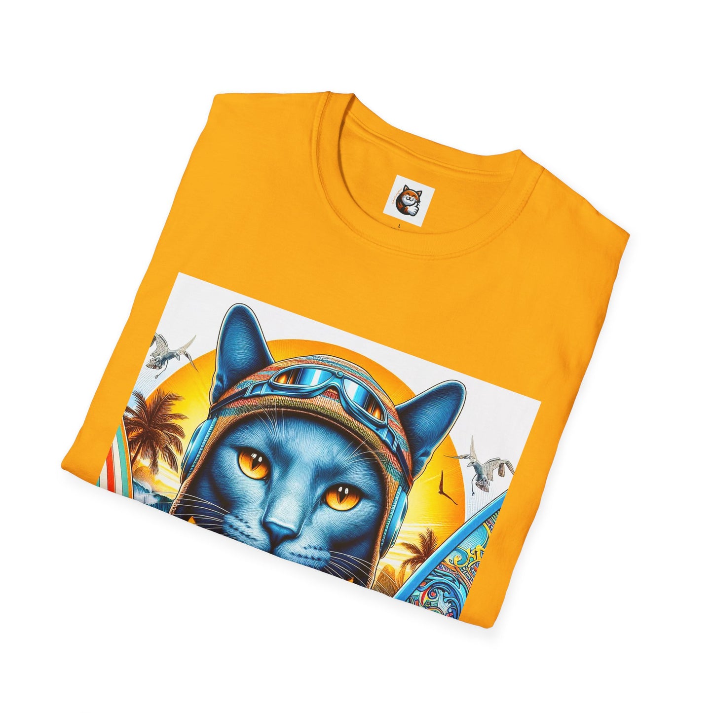 Russian Blue Cat Unisex Softstyle T-Shirt