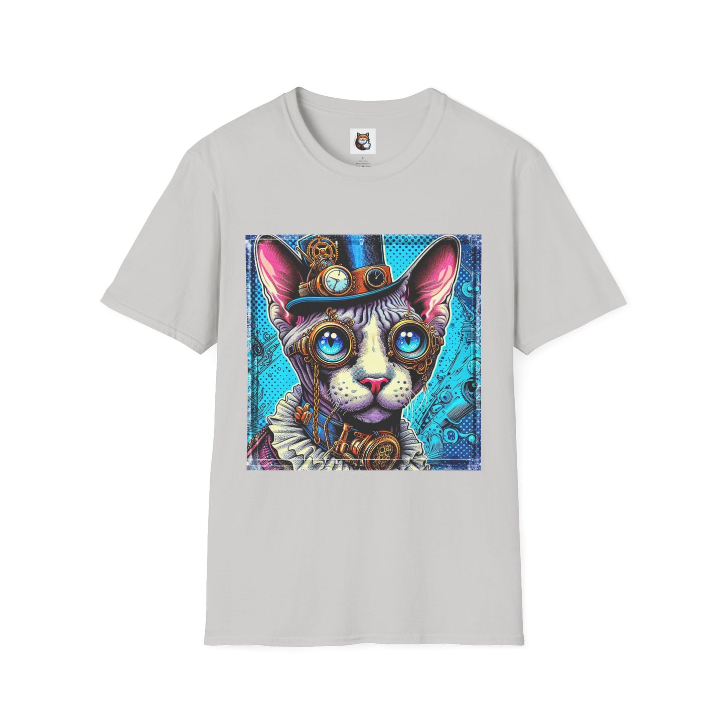 Devon Rex steam punk  Unisex Softstyle T-Shirt