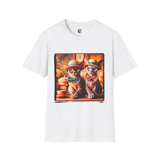 Devon Rex bow and tie Unisex Softstyle T-Shirt