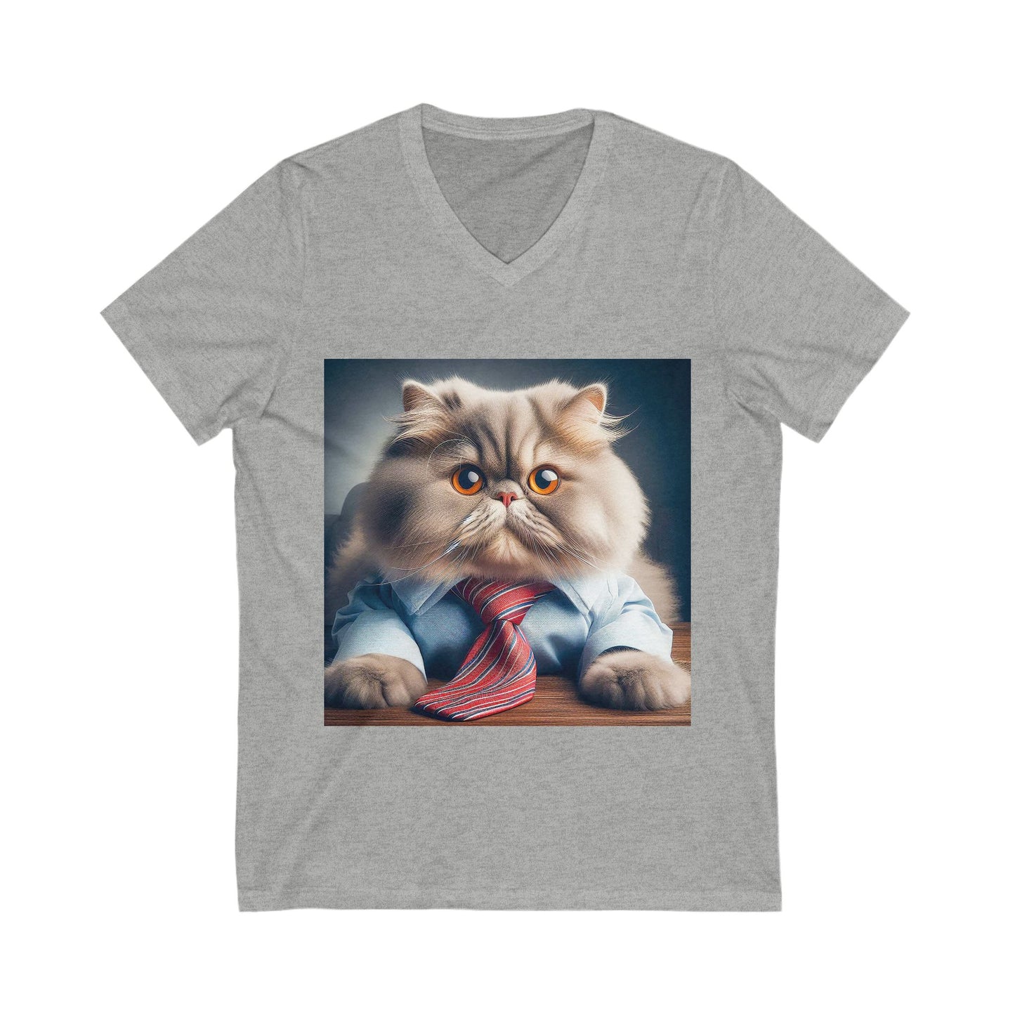 Persian Cat Unisex Jersey Short Sleeve V-Neck Tee