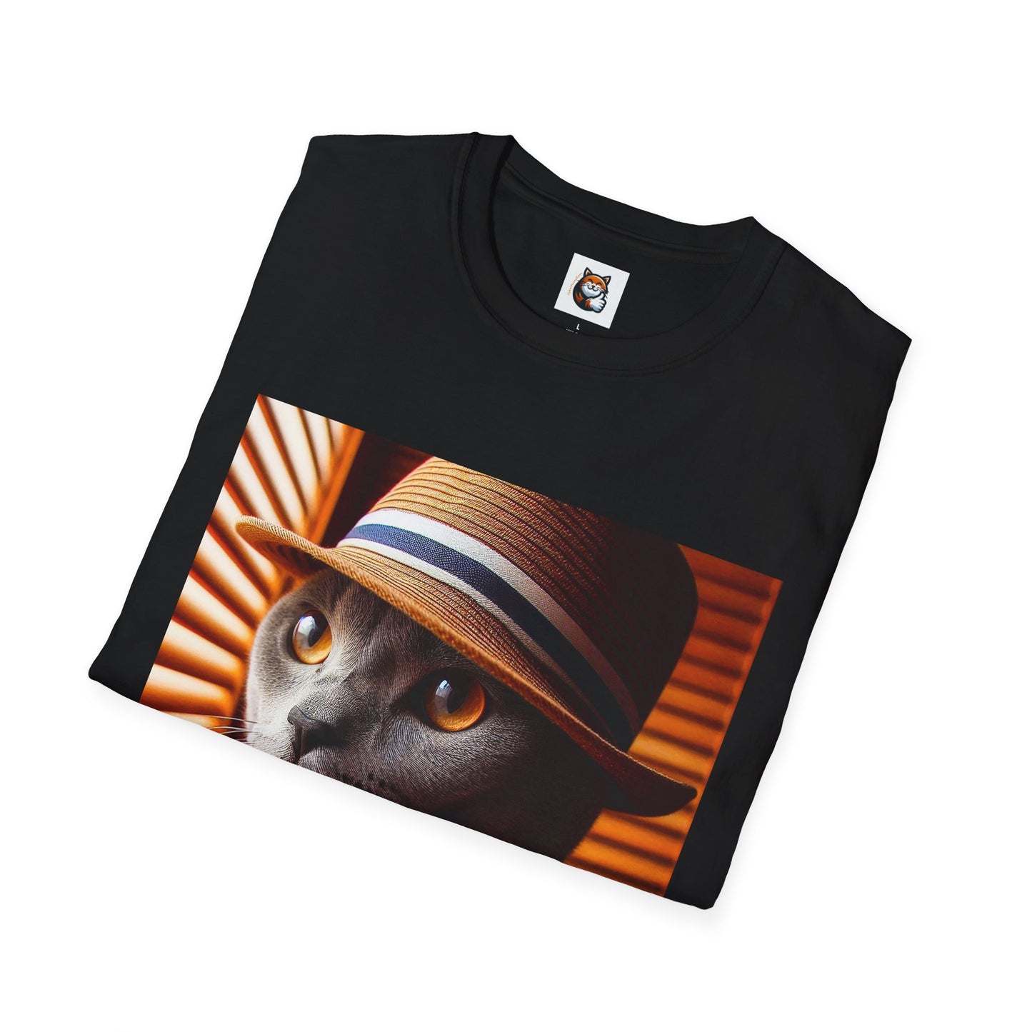 Russian Blue Cat hat and bow tie  T-Shirt