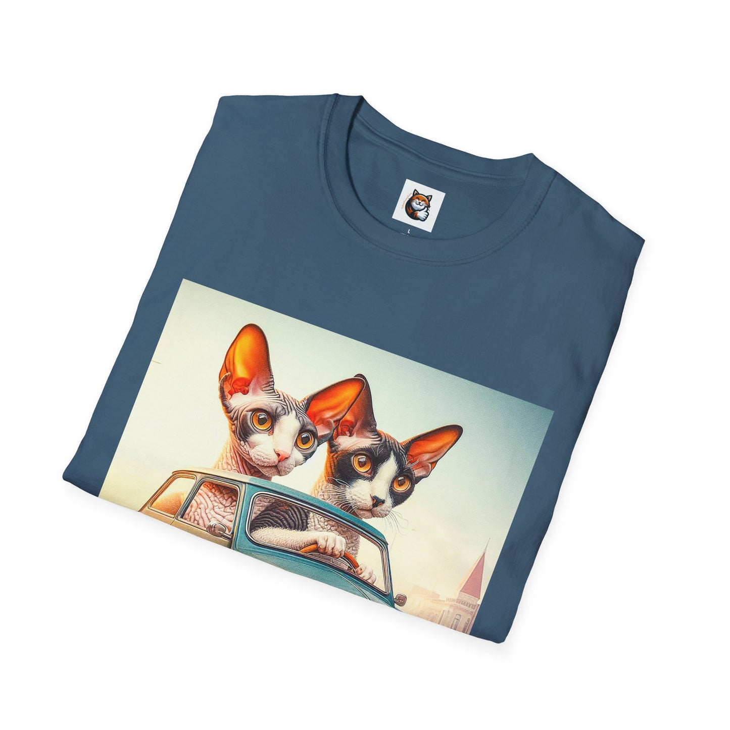 Wacky Cornish Rex Cat tiny car   T-Shirt