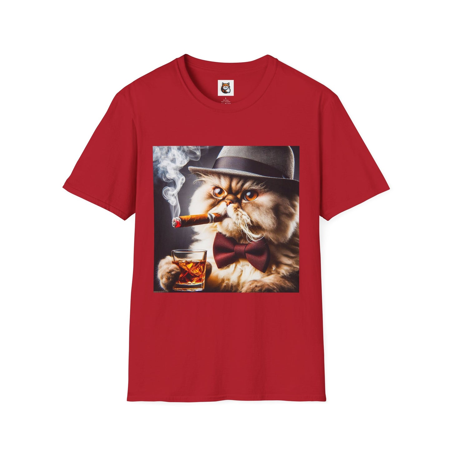 Selkirk Rex Cat T-Shirt cigar smoking