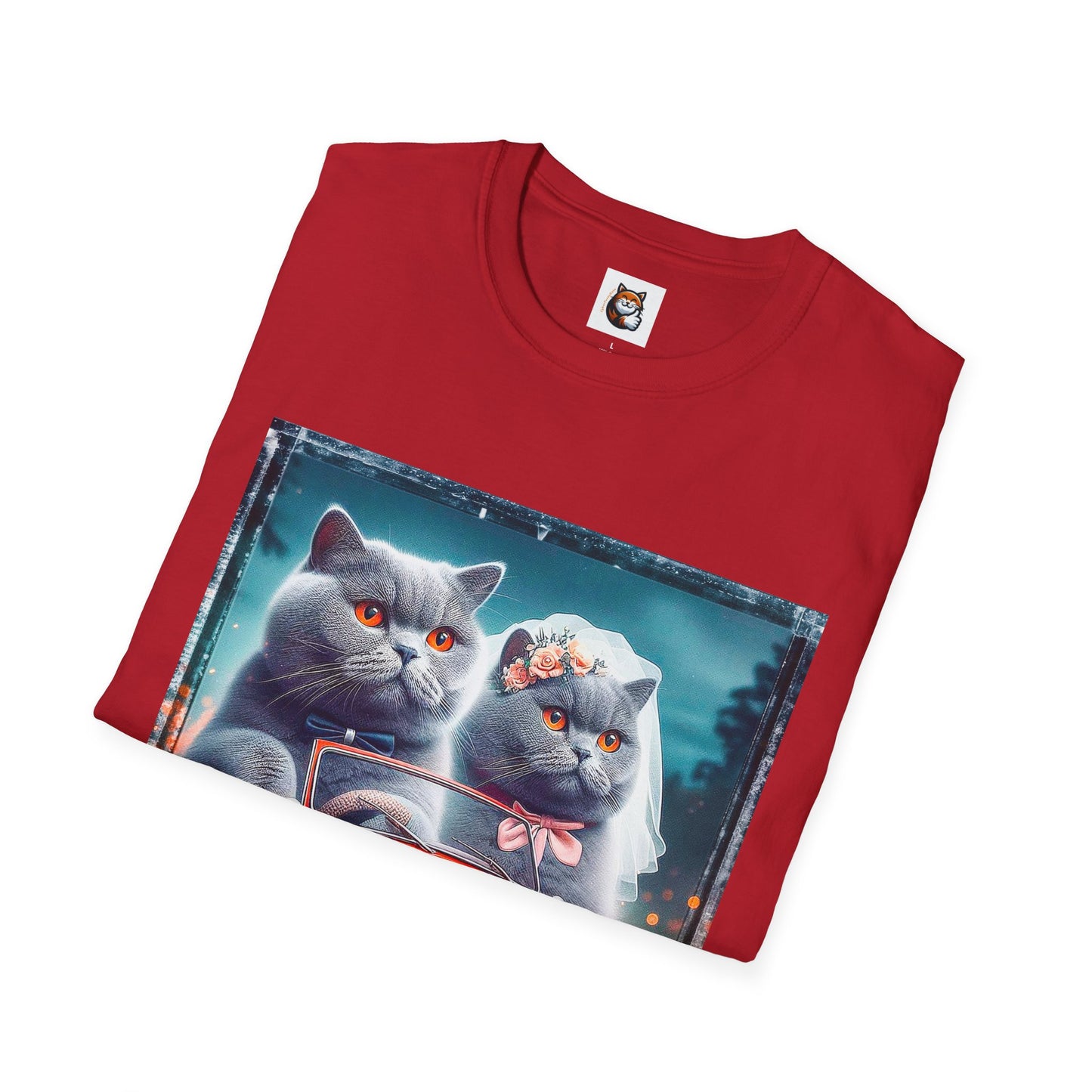 Wacky British Shorthair tiny red car Softstyle T-Shirt