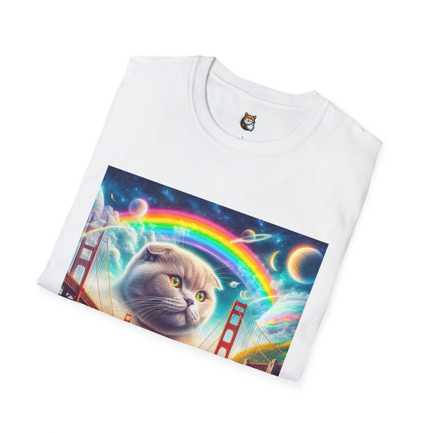 Scottish Fold Cat pretty rainbow  T-Shirt