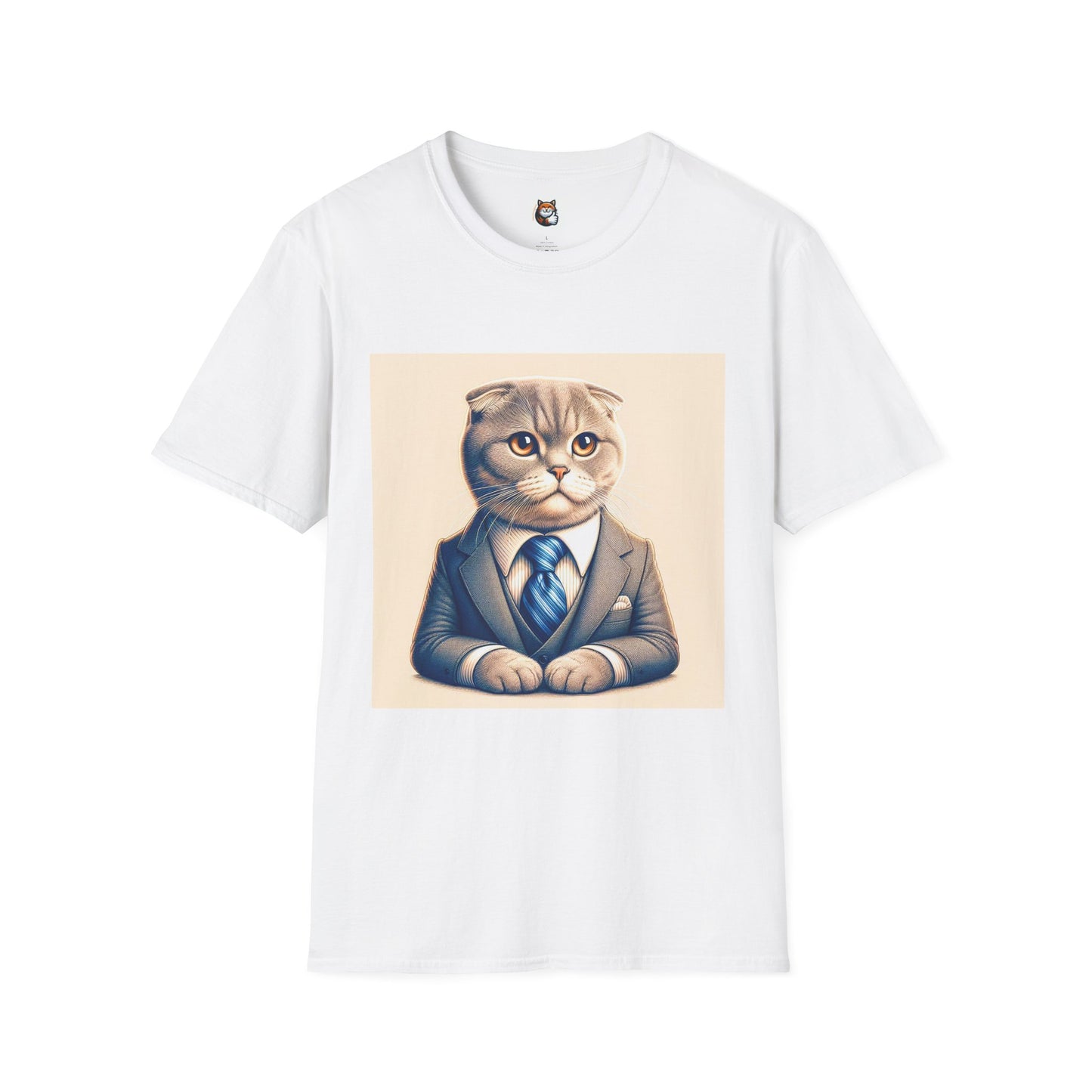 Scottish Fold Cat suit and tie  T-Shirt