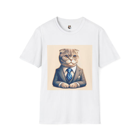 Scottish Fold Cat suit and tie  T-Shirt