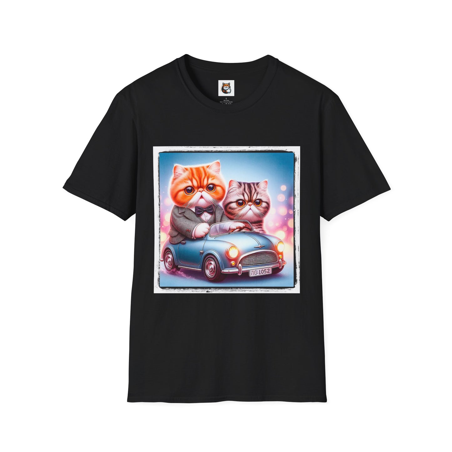 Wacky Exotic Shorthair Cat Unisex Softstyle T-Shirt