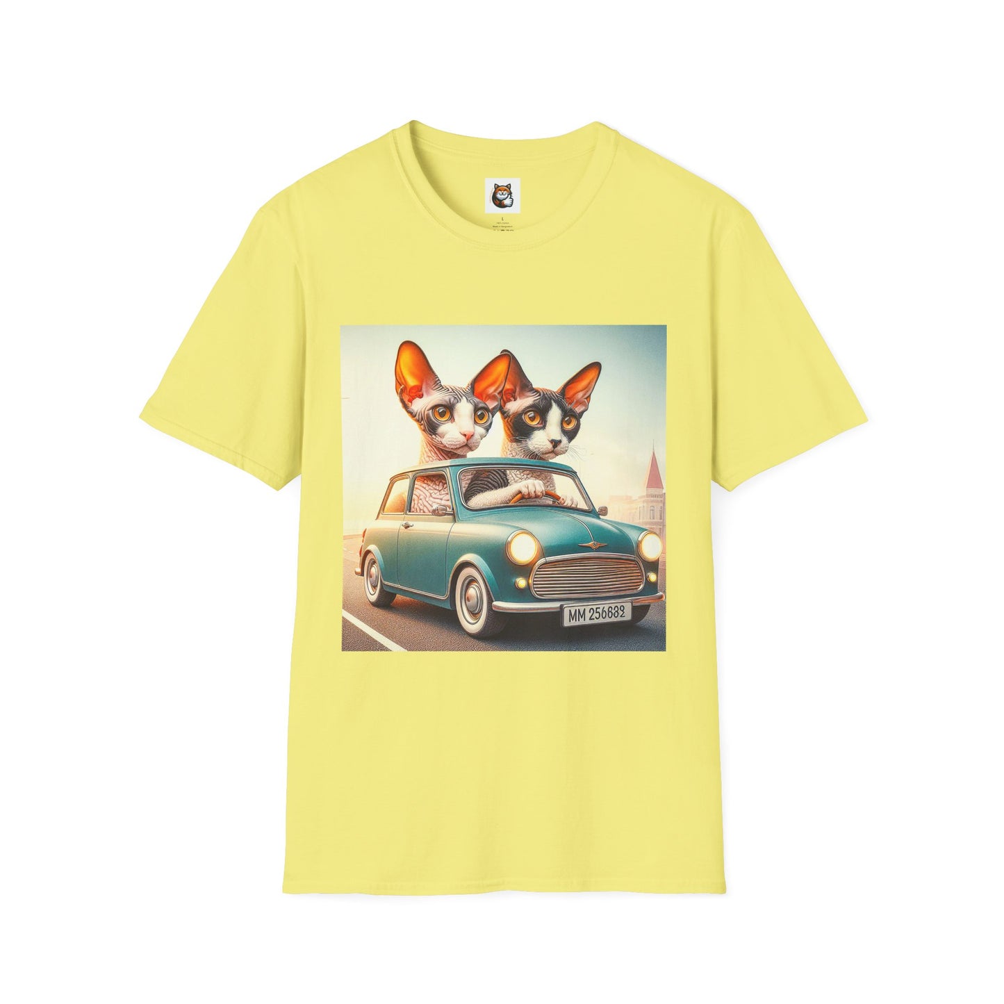 Wacky Cornish Rex Cat tiny car   T-Shirt