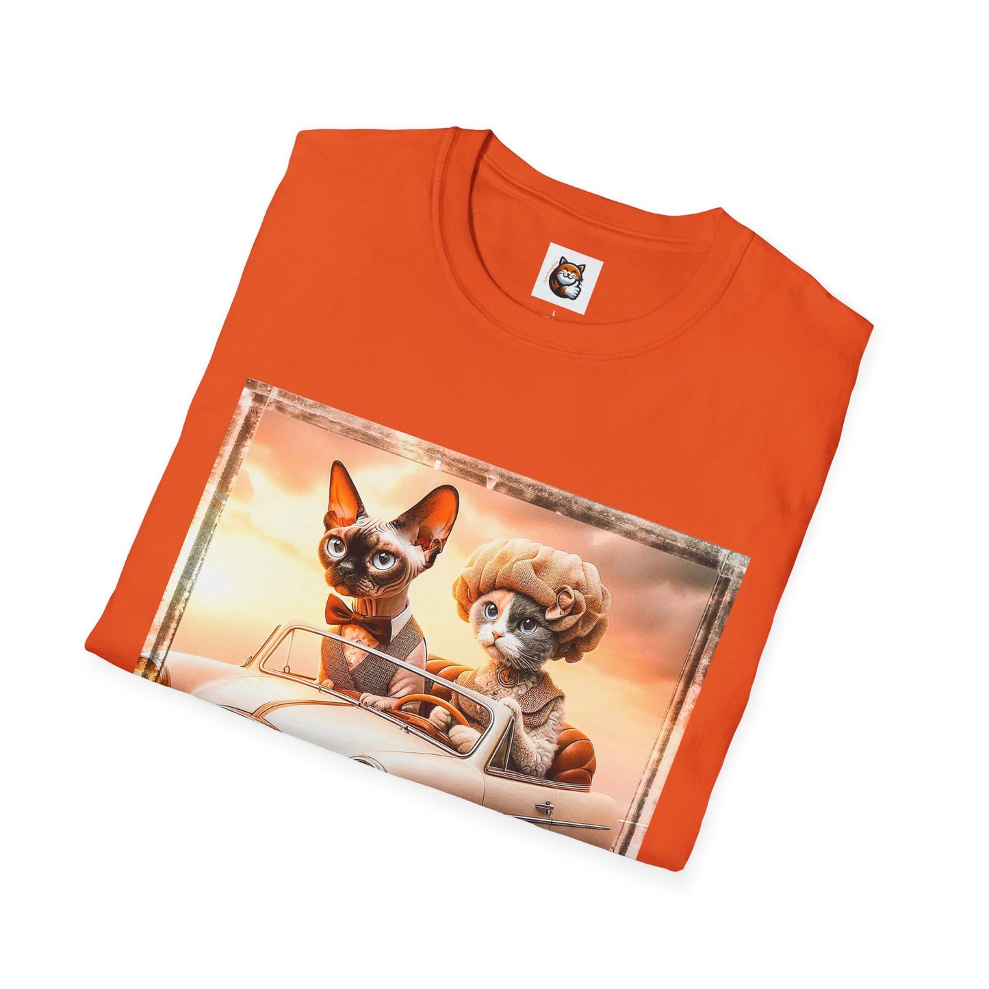 Wacky  Devon Rex pretty sunset  Unisex Softstyle T-Shirt