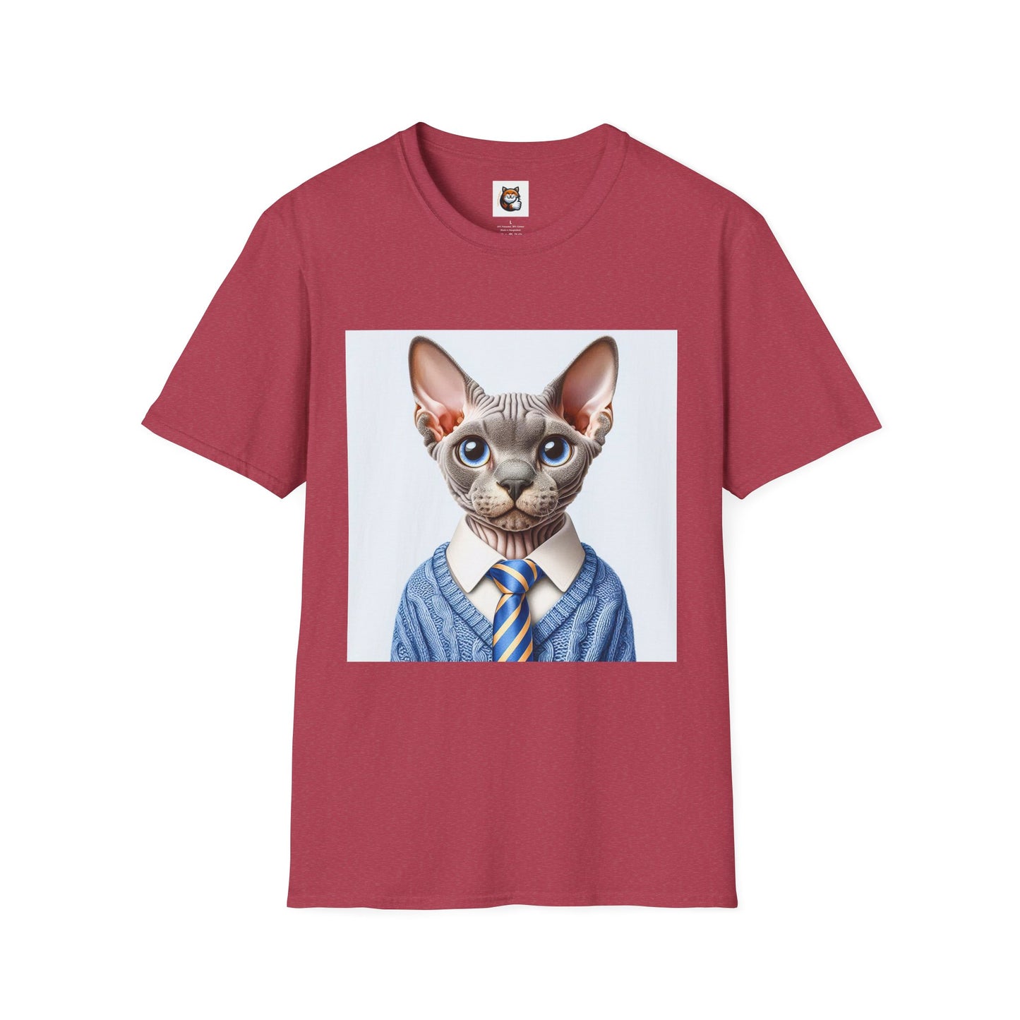 Devon Rex Cat business man Softstyle T-Shirt