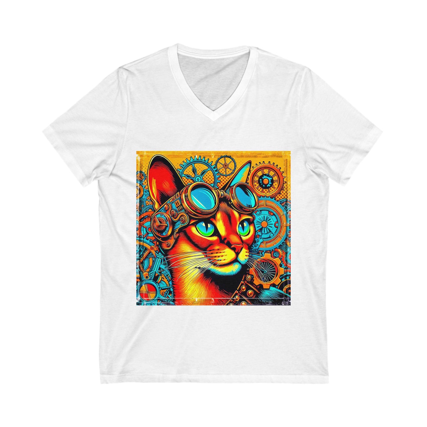 Abyssinian steam punk  Jersey Short Sleeve V-Neck Tee