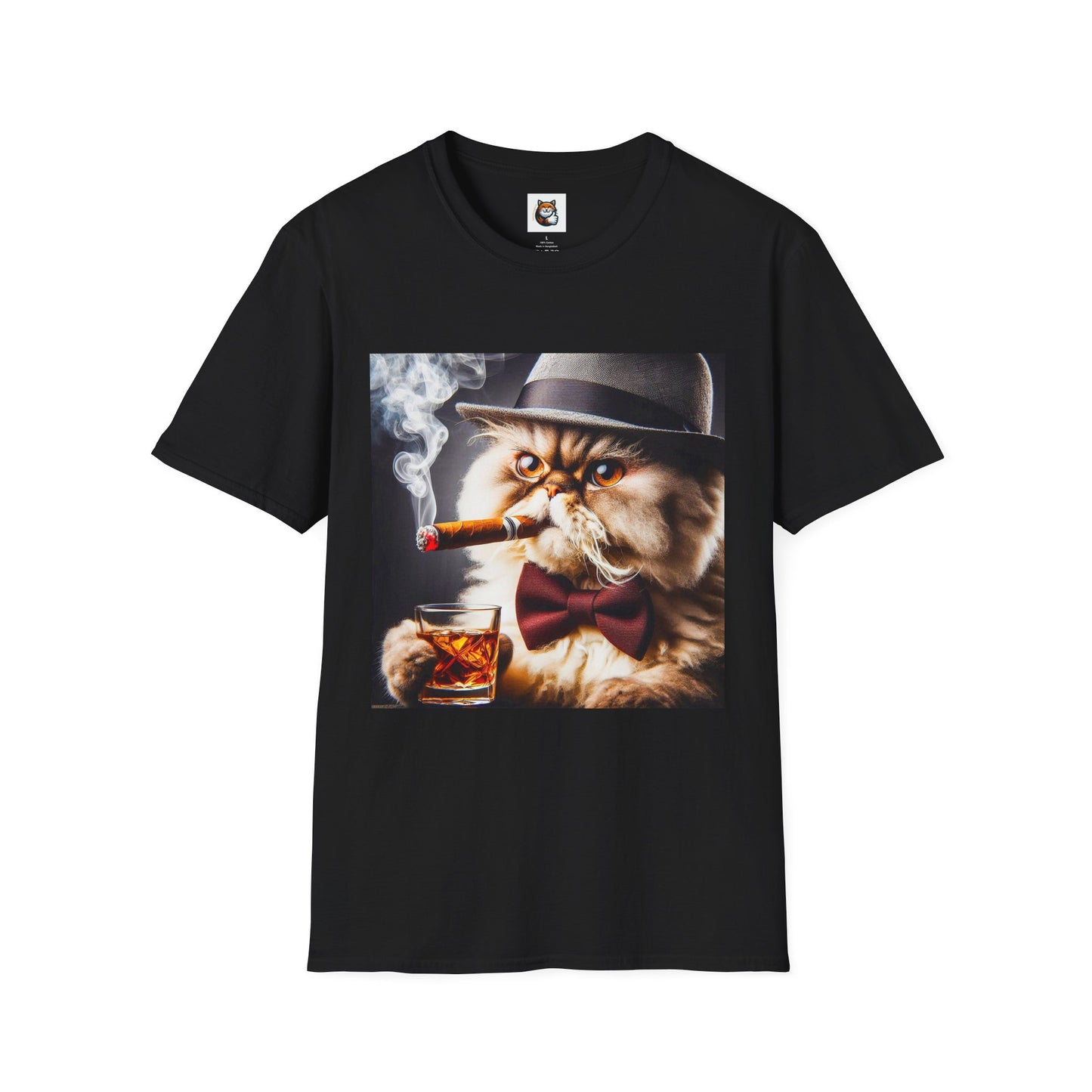 Selkirk Rex Cat T-Shirt cigar smoking