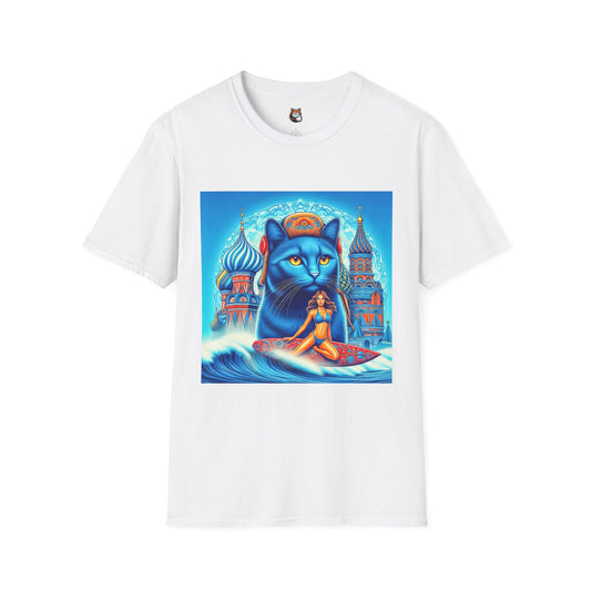 Russian Blue Cat egyptian goddess Softstyle T-Shirt