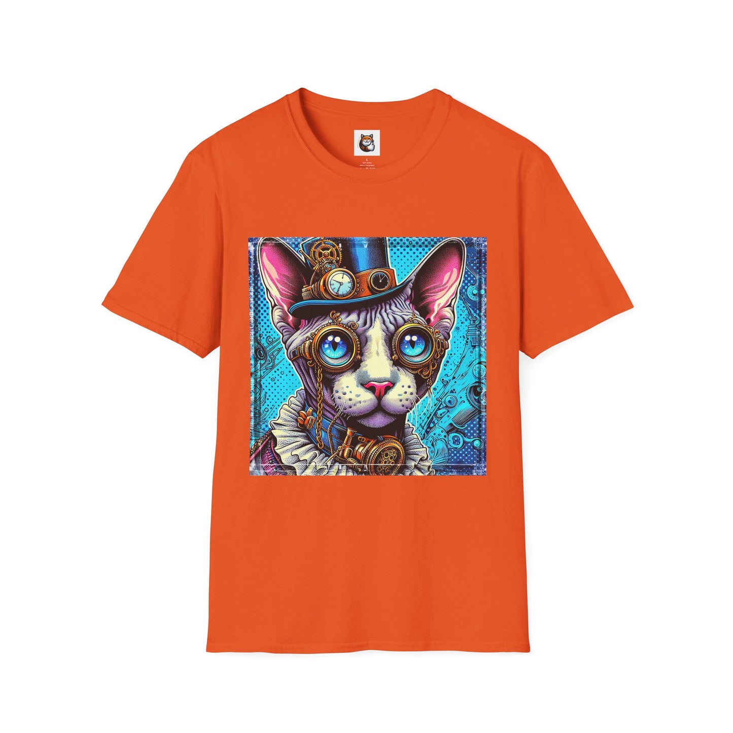 Devon Rex steam punk  Unisex Softstyle T-Shirt