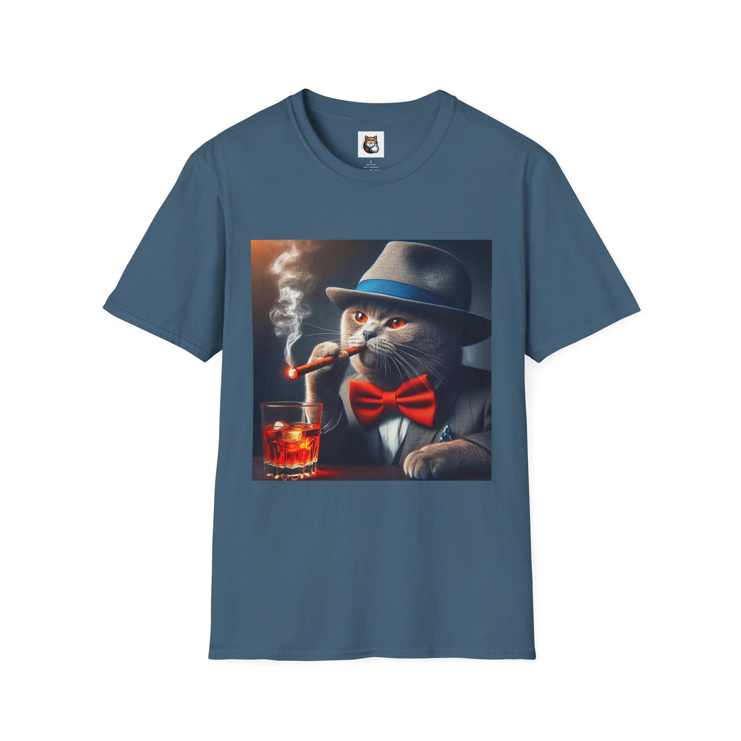 Russian Blue Cat whiskey drinking  T-Shirt