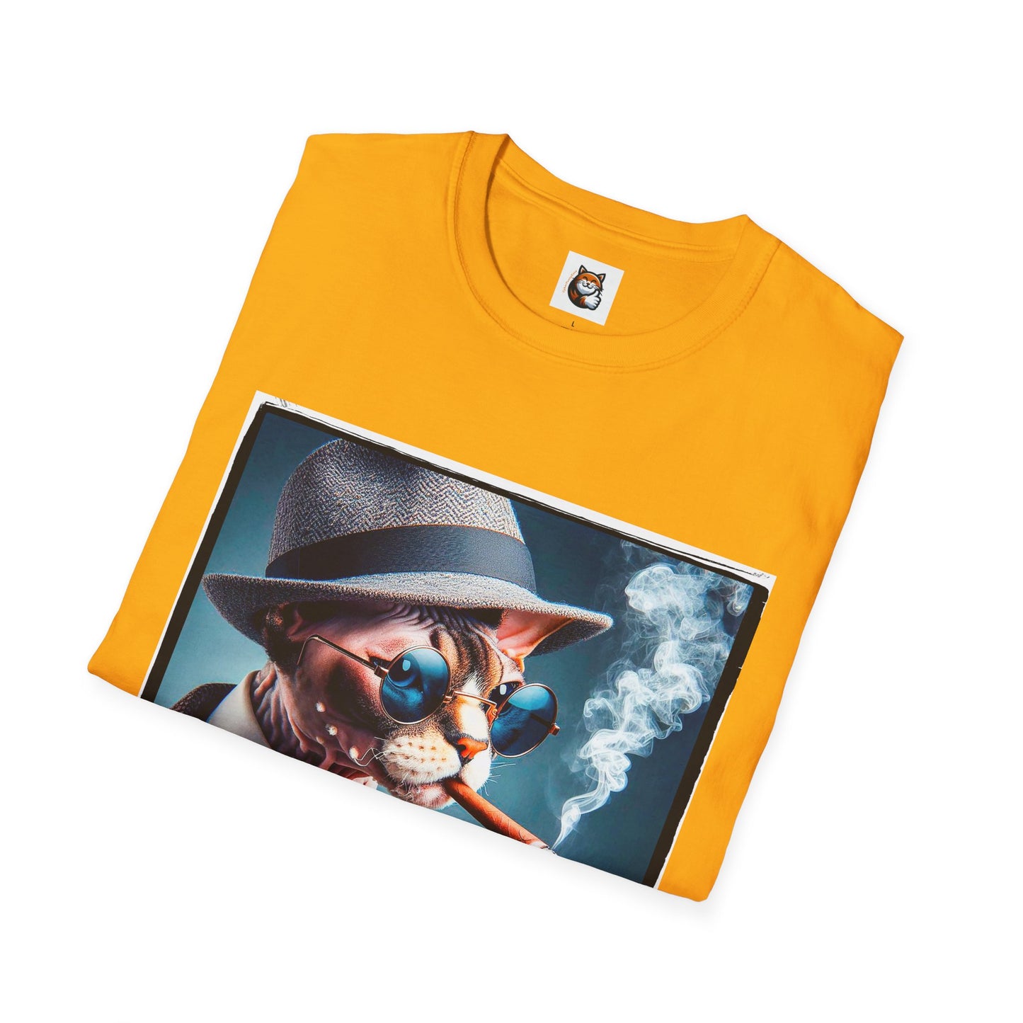 Devon Rex Cat smoking Softstyle T-Shirt