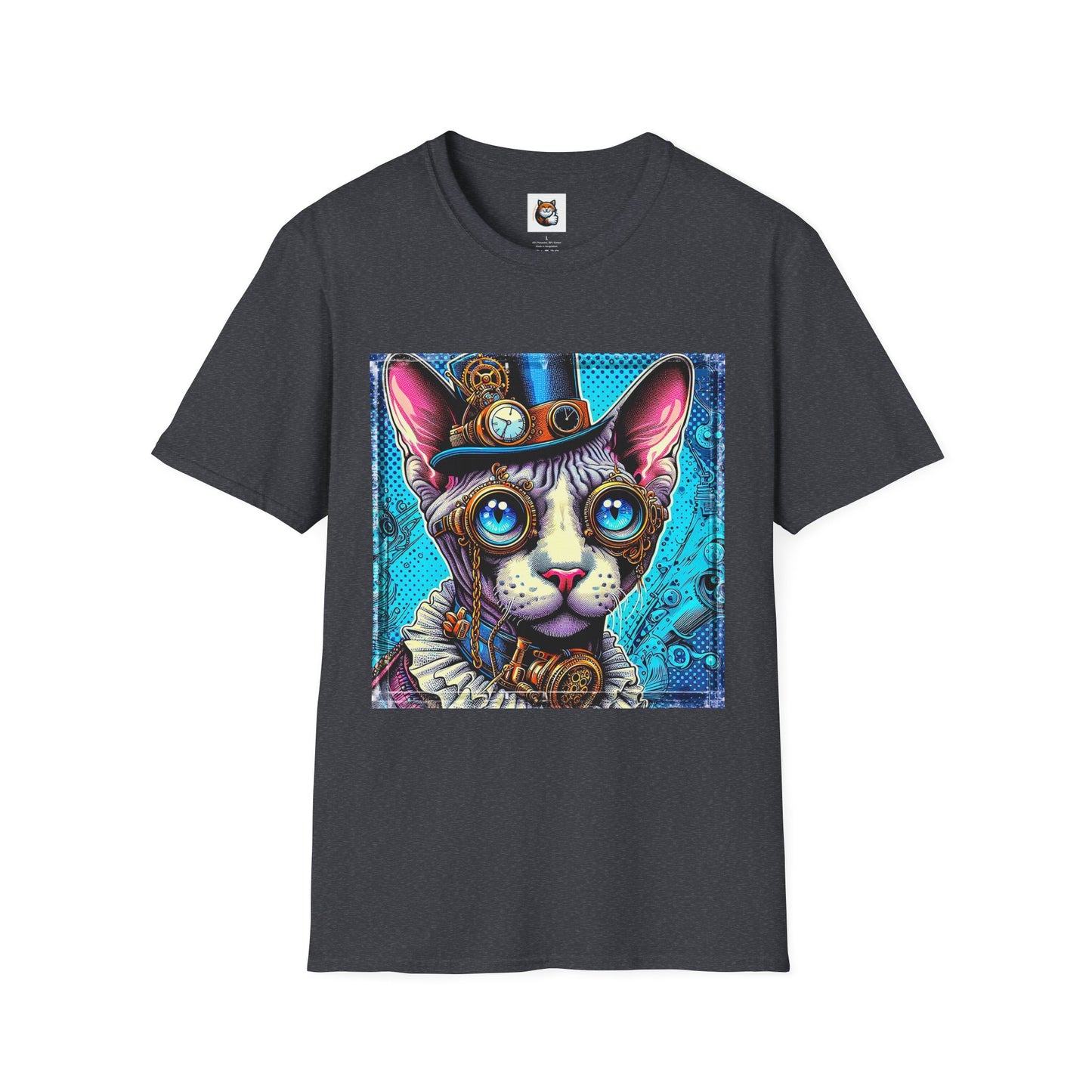 Devon Rex steam punk  Unisex Softstyle T-Shirt