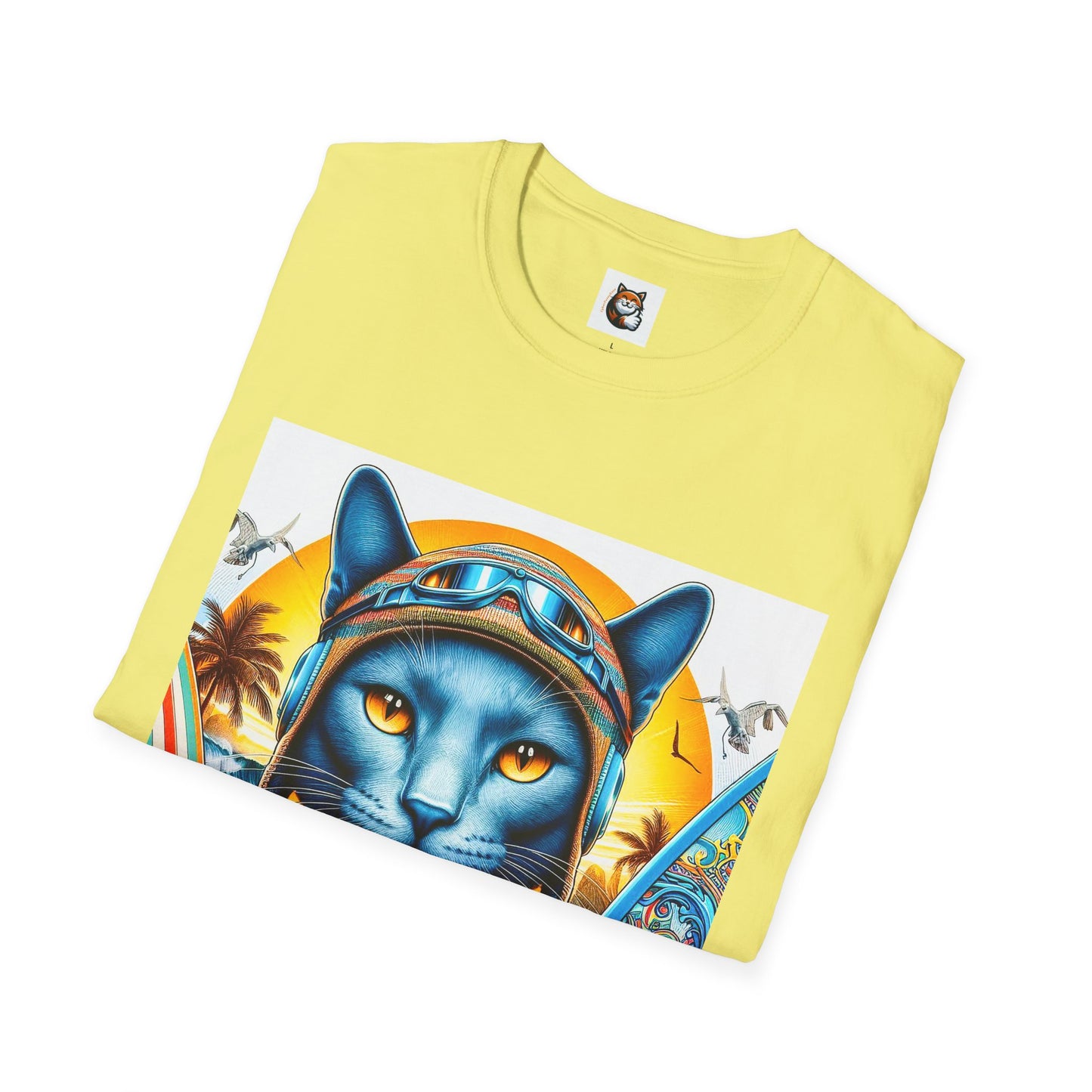Russian Blue Cat Unisex Softstyle T-Shirt